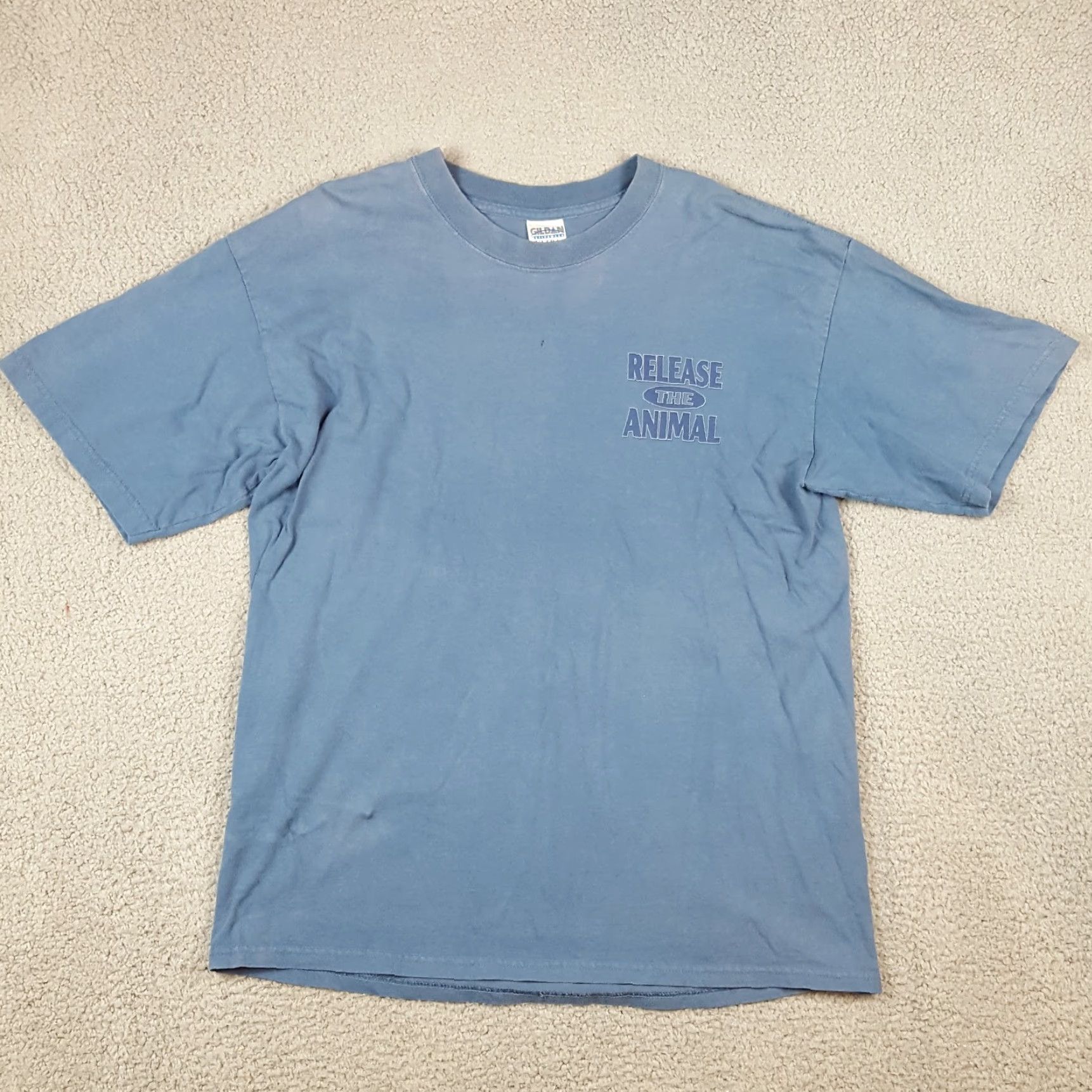 Gildan VINTAGE Y2K Bass Fishing T-Shirt Men’s Size L Cotton Short Sleeve Crew Neck Grunge Retro USA Summer 2000s Size US L / EU 52-54 / 3 - 2 Thumbnail