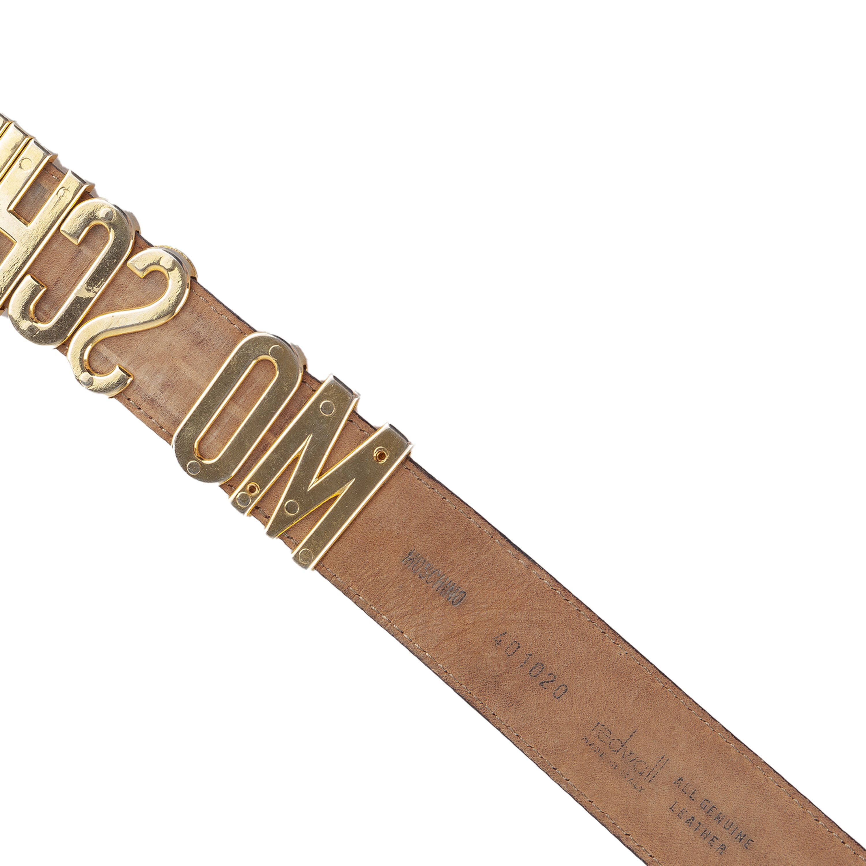 Moschino Moschino Brown Golden Leather Belt (80 cm) Size ONE SIZE - 3 Thumbnail