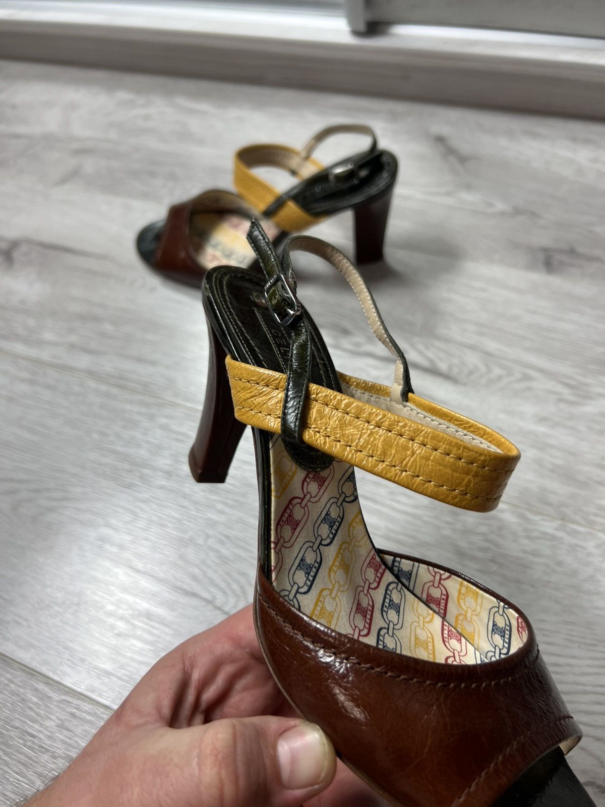 Celine Celine Multicolor Leather Slingback Open Toe Sandals Size 39 Size US 9 / IT 39 - 6 Thumbnail