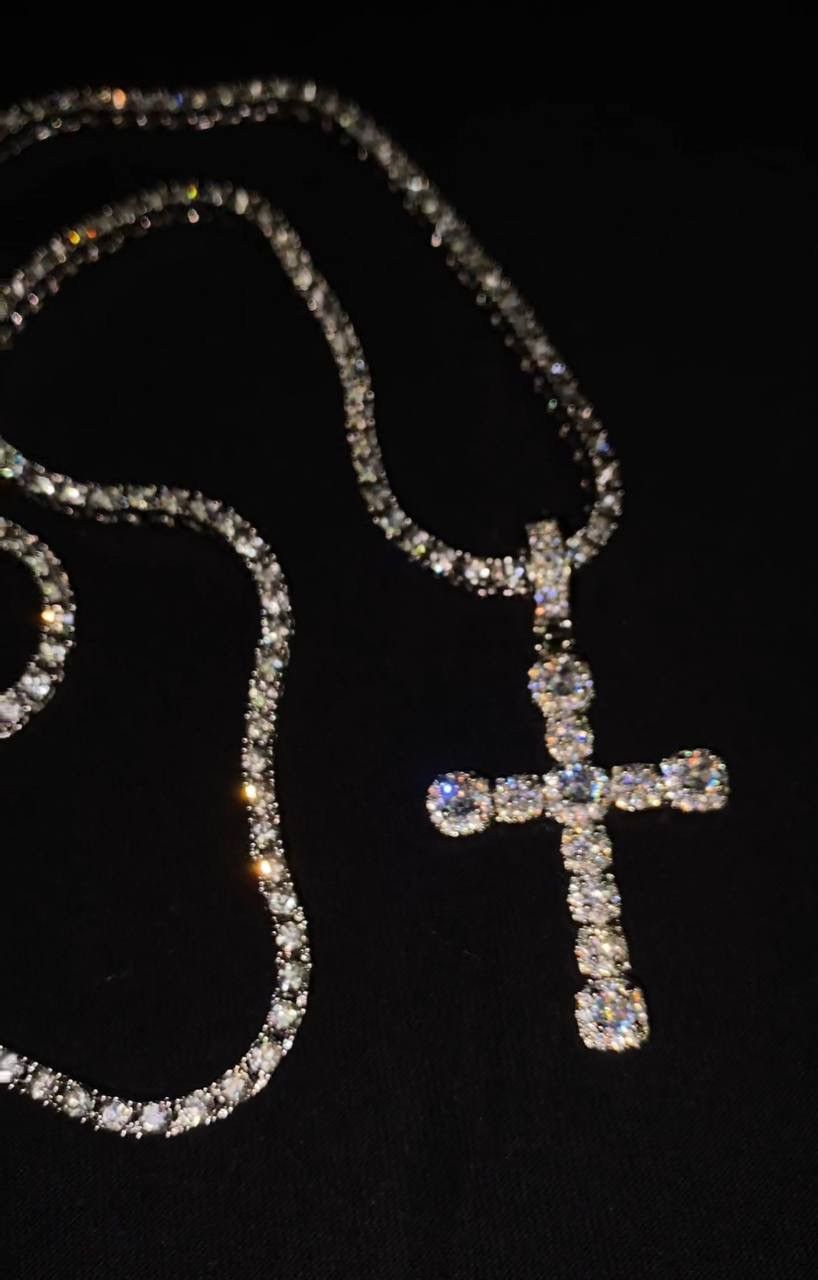 Other Chain | Pendant Cross Tennis Chain Silver 3mm 22” Size ONE SIZE - 5 Thumbnail