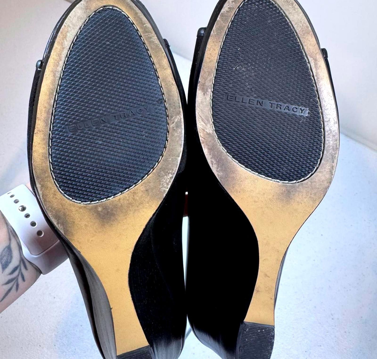 Designer Ellen Tracy Black Wedge Heels - Stylish & Comfortable Size US 10 / IT 40 - 4 Thumbnail