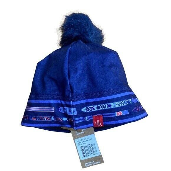 Designer Krimson Klover Blue Pompom Beanie HAT Apres Ski removable Po Size ONE SIZE - 7 Thumbnail