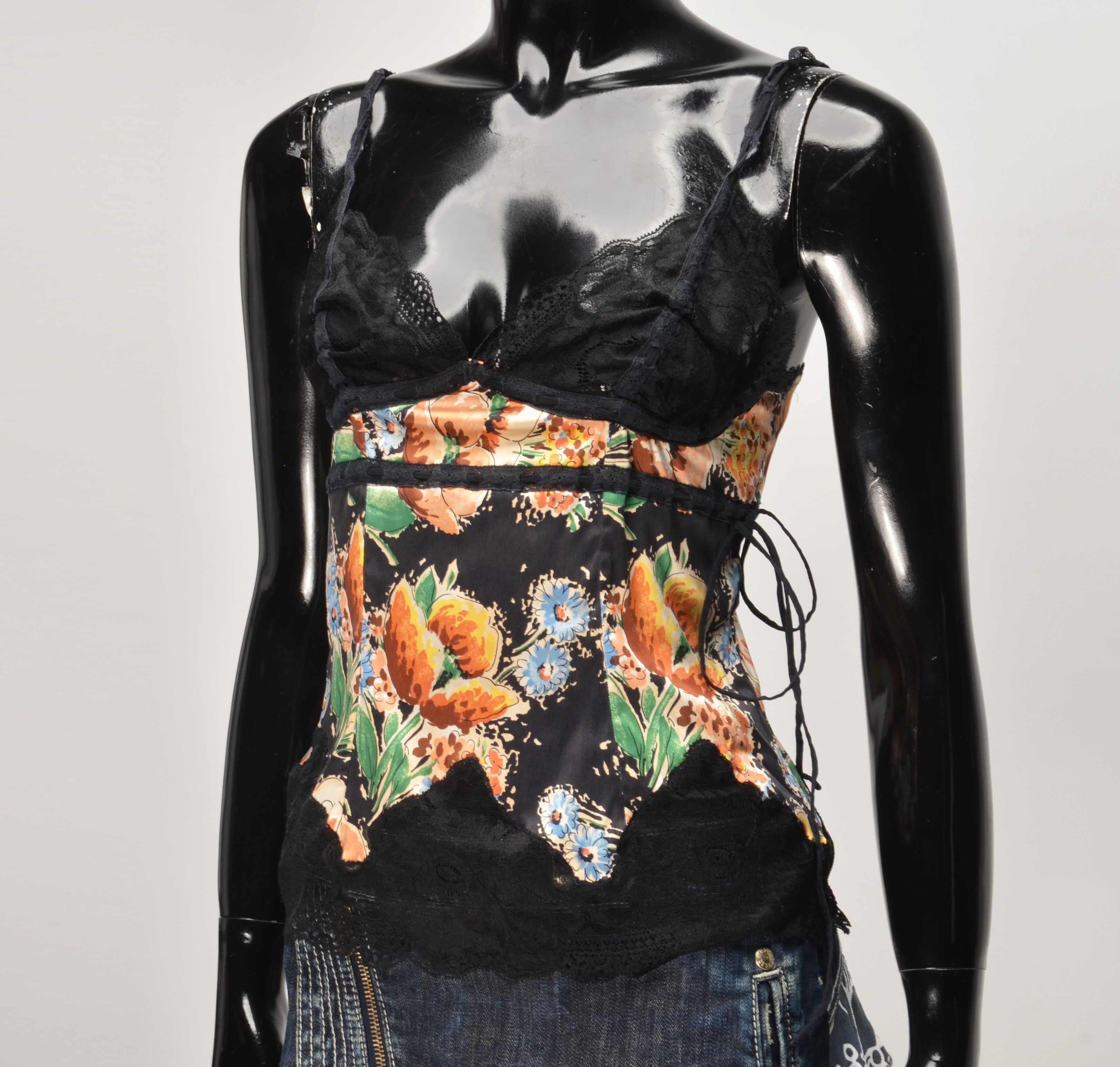 Vintage Vintage Floral Lace Sheer Lingerie Y2K Fairy Grunge Cami Top Size S / US 4 / IT 40 - 2 Thumbnail