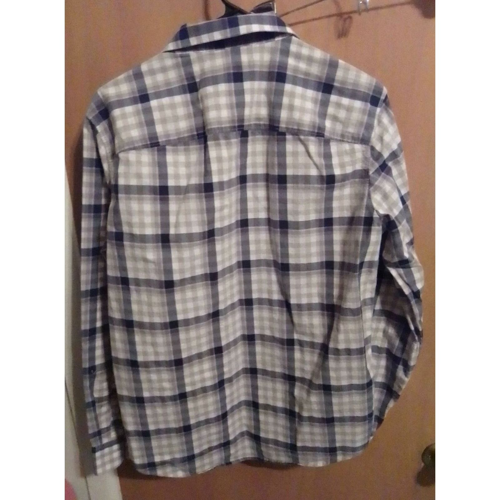 Michael Kors Michael Kors Medium Tailor Fit Long Sleeve Button-Up Cotton Shirt Mens M Brown/White Size US M / EU 48-50 / 2 - 5 Thumbnail