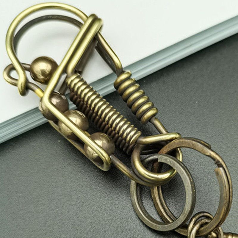 Vintage Brass Handicraft Mechanical KeyRing Size ONE SIZE - 2 Thumbnail