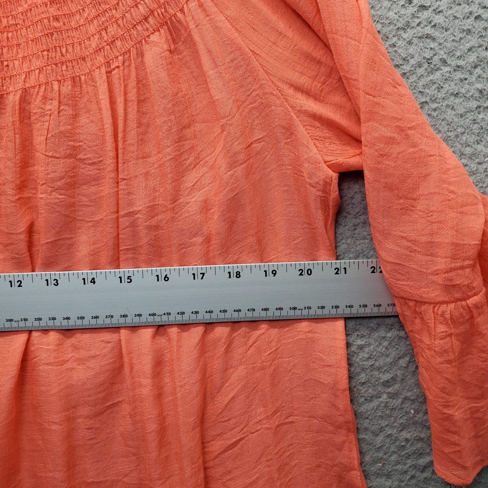 Vintage Zac & Rachel Wool Boho Blouse Top Womens XL Orange Flutter Sleeve Smocked Detail Blouse Size XL / US 12-14 / IT 48-50 - 3 Thumbnail