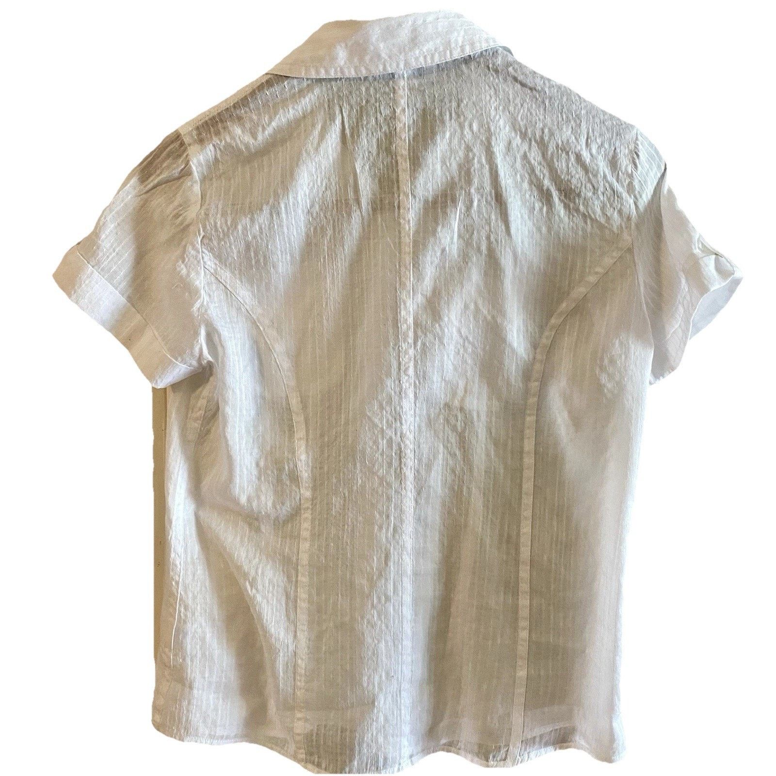 Charter Club Charter Club Woman’s Top 4P White Cotton Tab Sleeve Shear Size S / US 4 / IT 40 - 3 Thumbnail