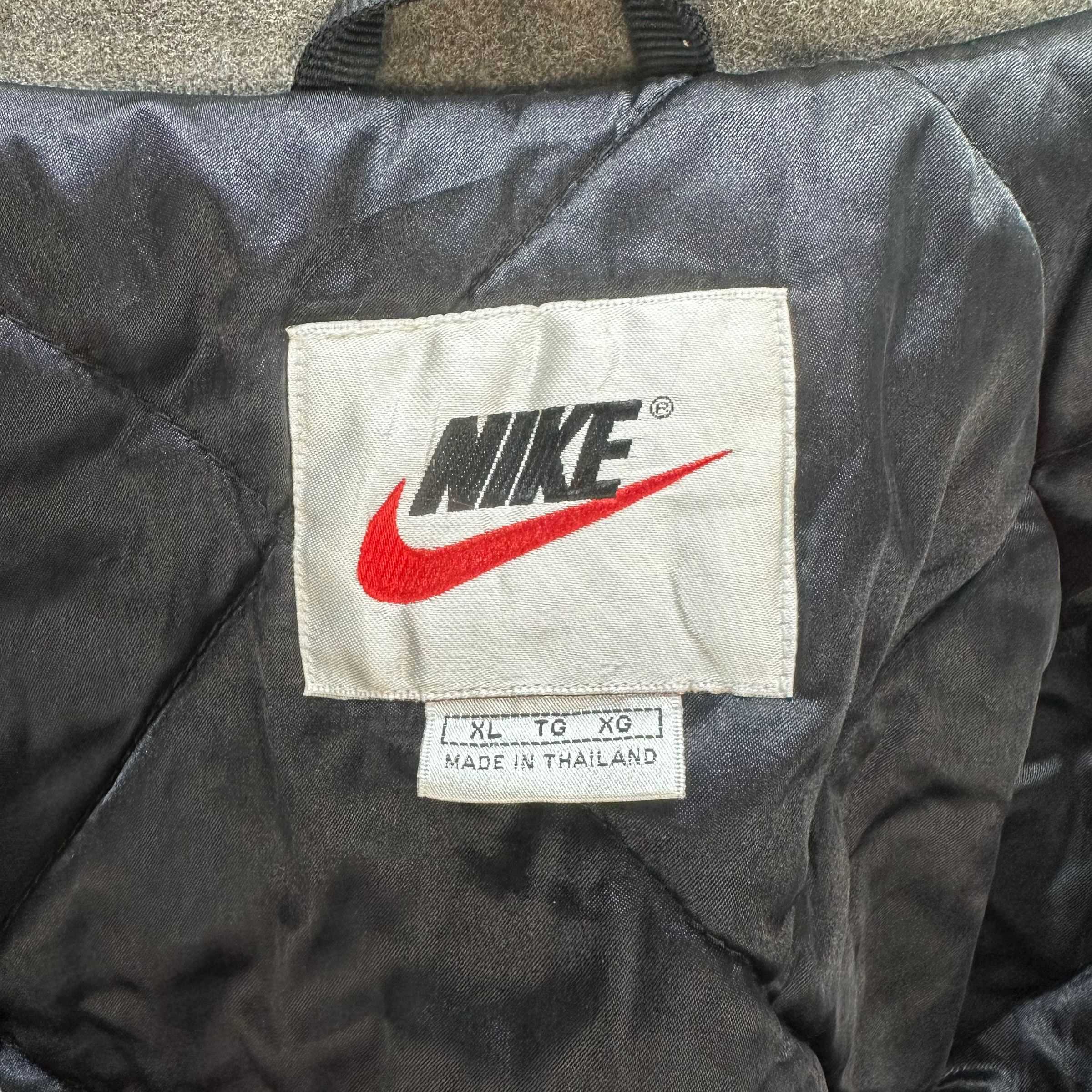 Nike NIKE BIG LOGO WOOL LEATHER VARSITY BOMBER JACKET #8444-009 Size US XL / EU 56 / 4 - 11 Thumbnail