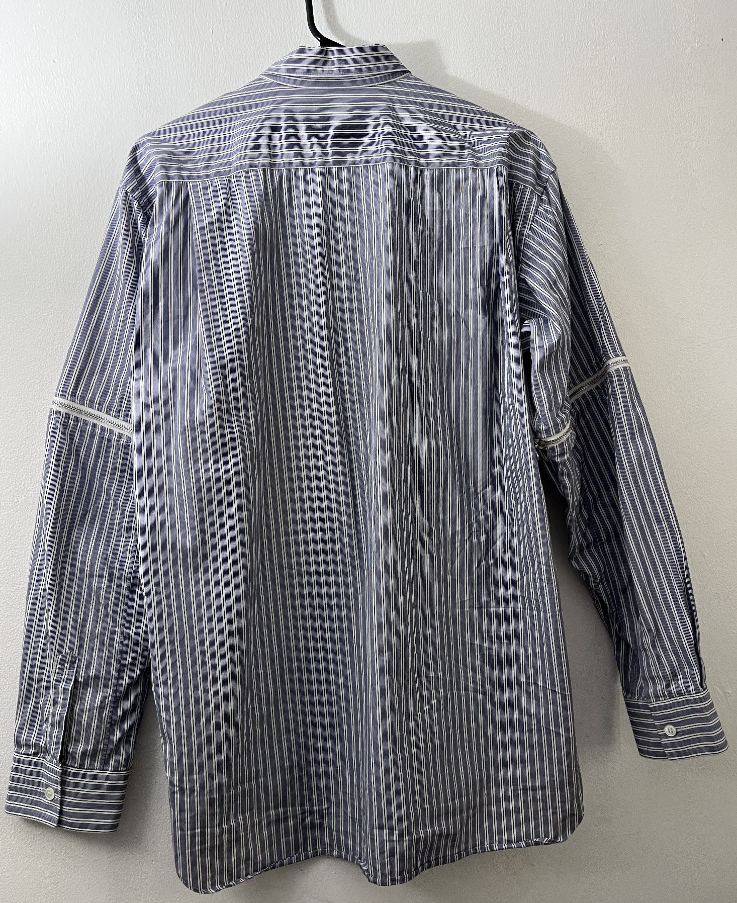 Comme des Garcons SHIRT COMME des GARÇONS Shirt Zip-Off Sleeve Stripe Button-Up Size US L / EU 52-54 / 3 - 3 Thumbnail