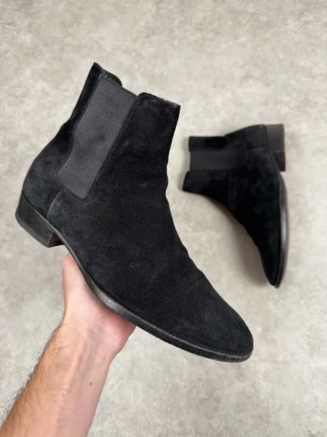 Saint Laurent Paris Saint Laurent Black Suede Leather Boots Size US 7 / EU 40 - 1 Thumbnail