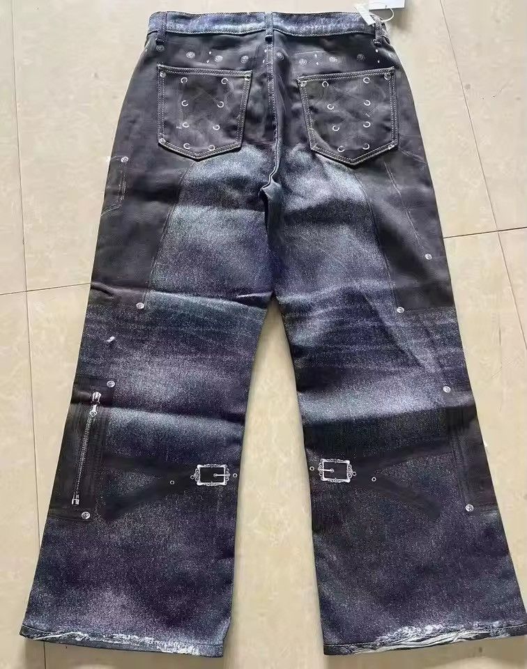 Jean Michiru x Meifa Rivet Patch Print Baggy Denim Pant Size US 34 / EU 50 - 9 Thumbnail