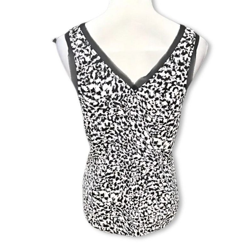 Other Halogen V Neckline Tank Top Animal Print Black/White S NWOT Size S / US 4 / IT 40 - 5 Thumbnail