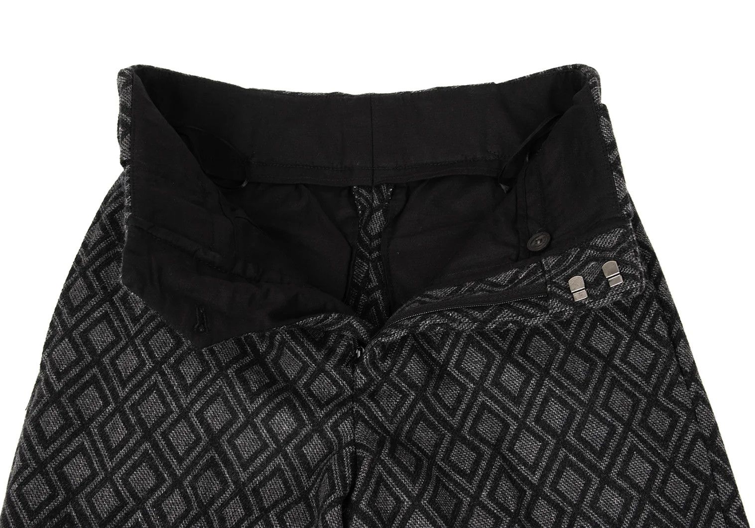 Emporio Armani Cashmere Blend Wool Geometric Jacquard Pants Charcoal 44 Size US 28 / EU 44 - 6 Thumbnail