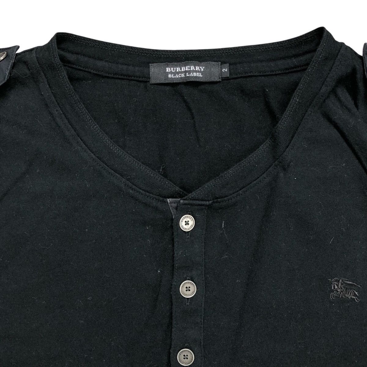 Black Label × Burberry × Designer Vintage Burberry Black Label Half Button Long Sleeve Size US M / EU 48-50 / 2 - 5 Thumbnail