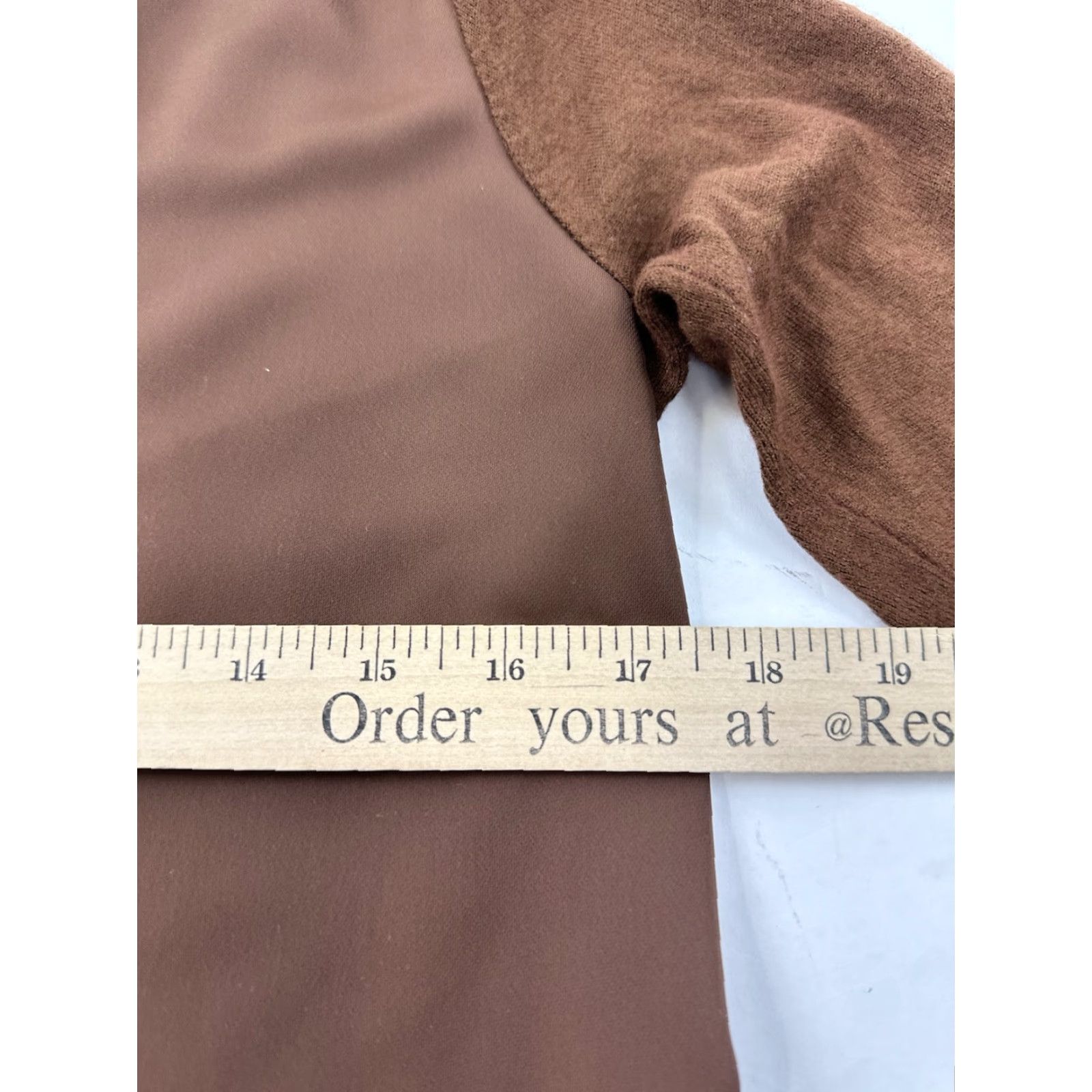 Vintage Hotel Particulier Blouse Shirt Medium M Brown Bell Sleeve Round Neck Embroidered Lace Pleated Back Button Tunic Womens Size M / US 6-8 / IT 42-44 - 8 Thumbnail