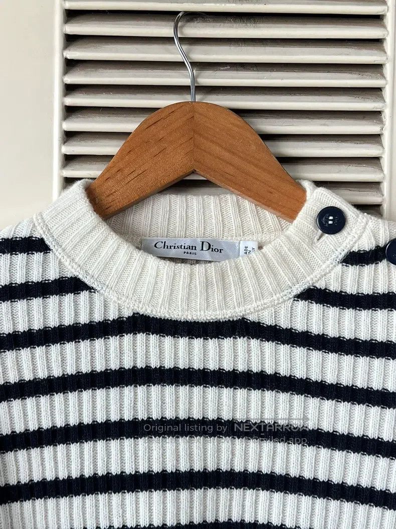 Dior Dior Black and white striped navy collar sweater Size XXS / US 00 / IT 34 - 3 Thumbnail