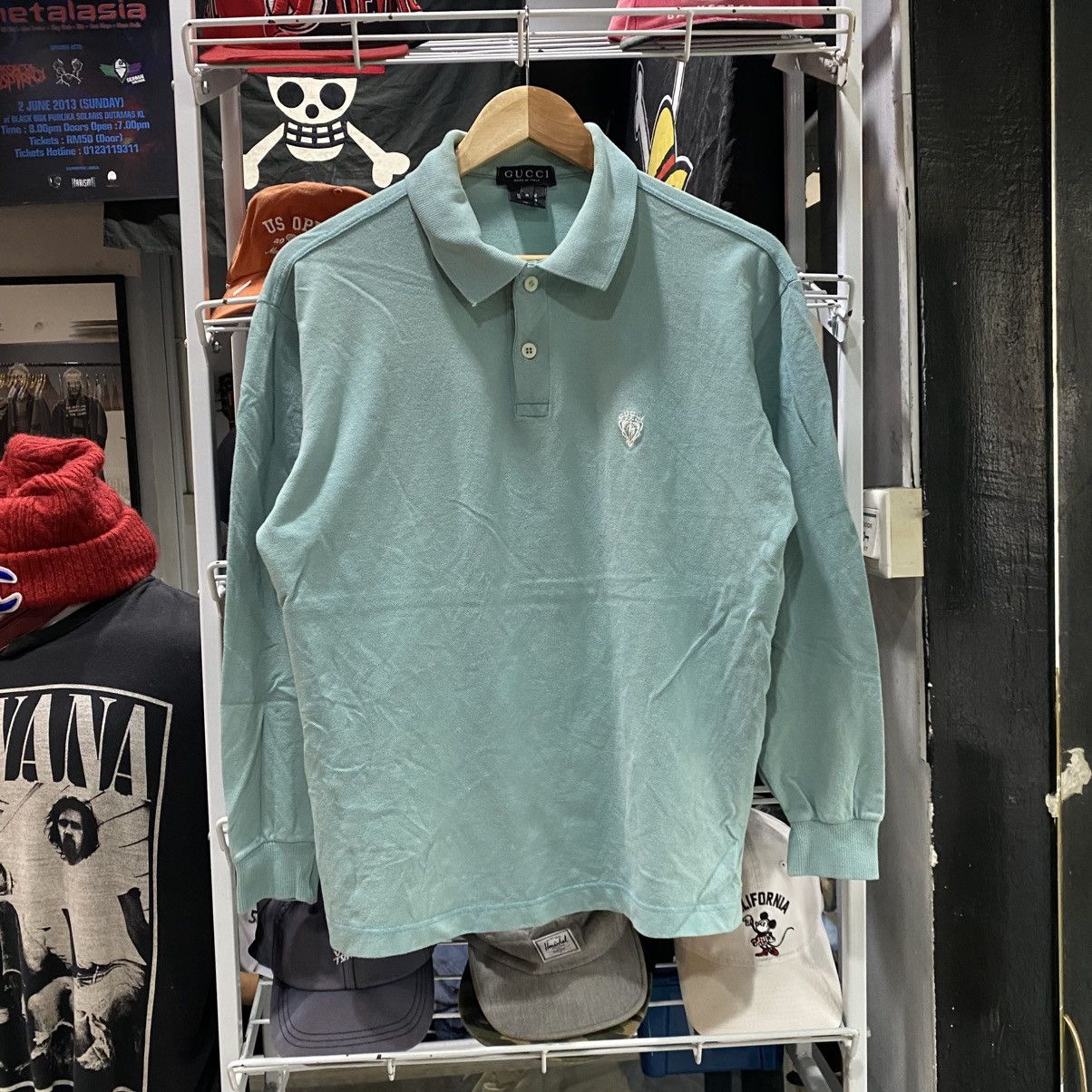 Gucci Logo Knight Crest Vintage Polo T-shirt LongSleeve
