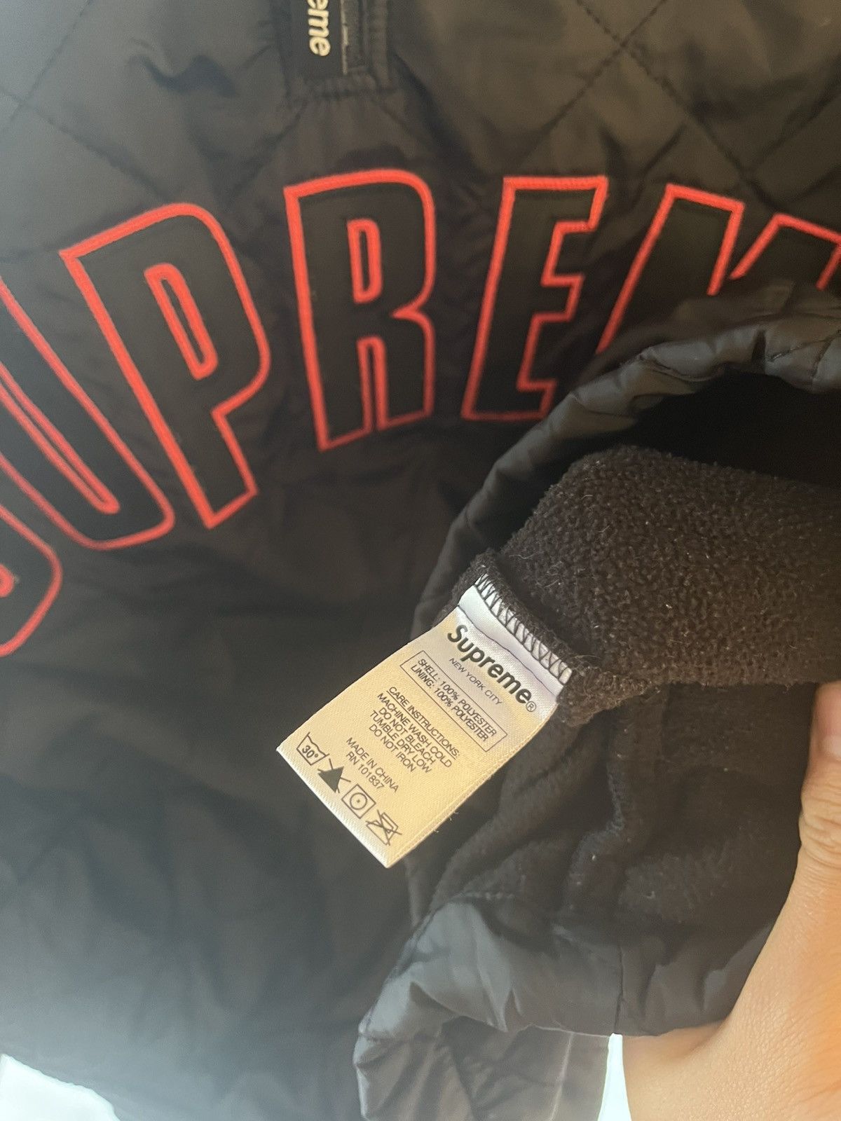 Supreme Supreme Arc Logo Quilted Half Zip Pullover Size M Size US M / EU 48-50 / 2 - 5 Thumbnail