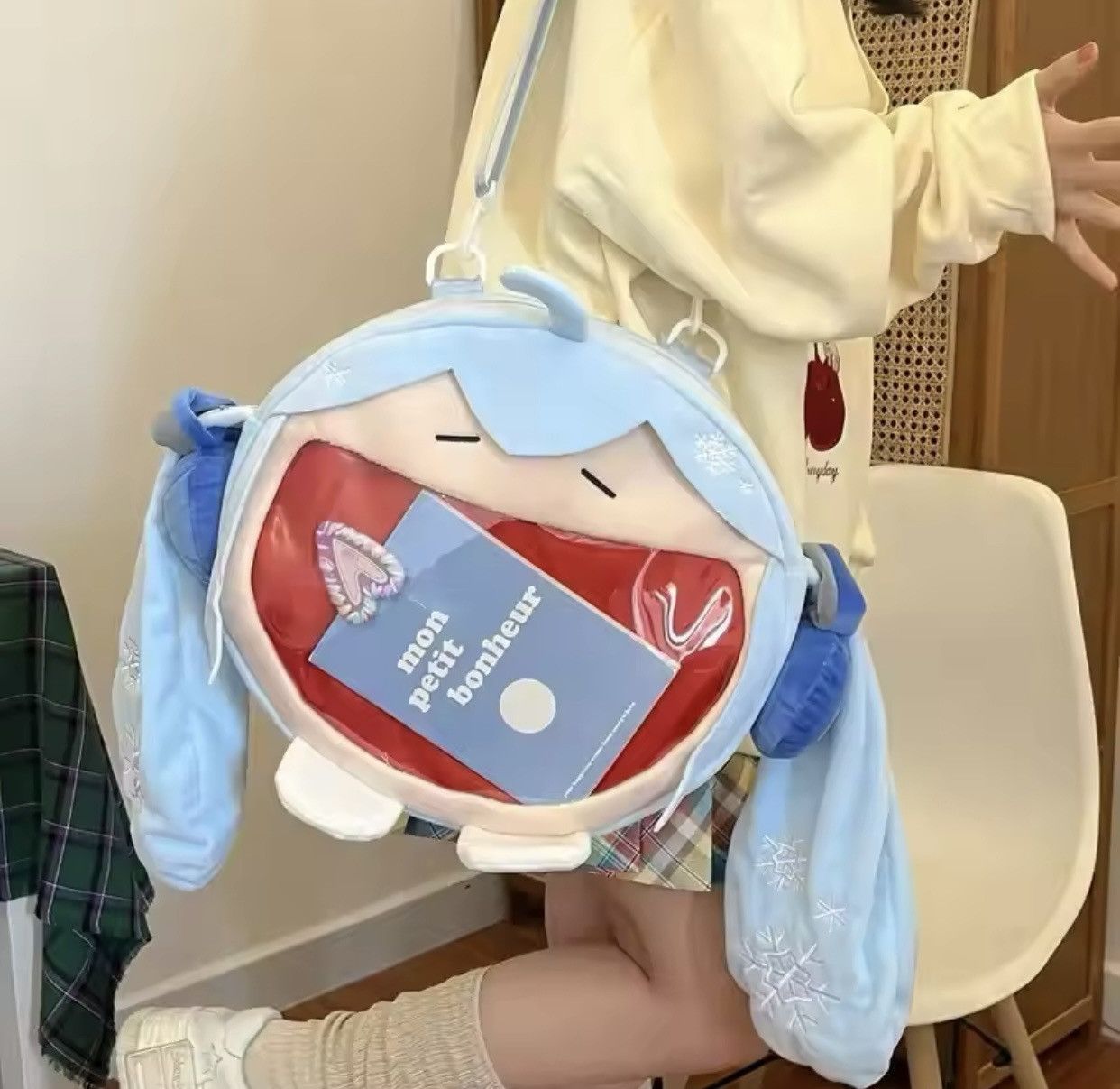 Japanese Brand Kawaii Packet Cute Anime Girl Plush Backpack Size ONE SIZE - 3 Thumbnail