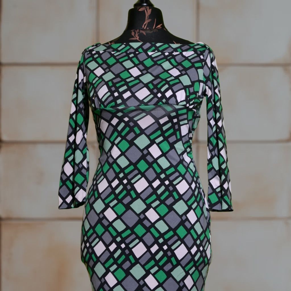 Diane von Furstenberg DVF Diane von Furstenberg Women's 3/4 Sleeve Silk Dress Size 6 Dress Geometric Multicoloured Knee Length Pencil 3/4 Sleeve Womens Size M / US 6-8 / IT 42-44 - 1 Thumbnail