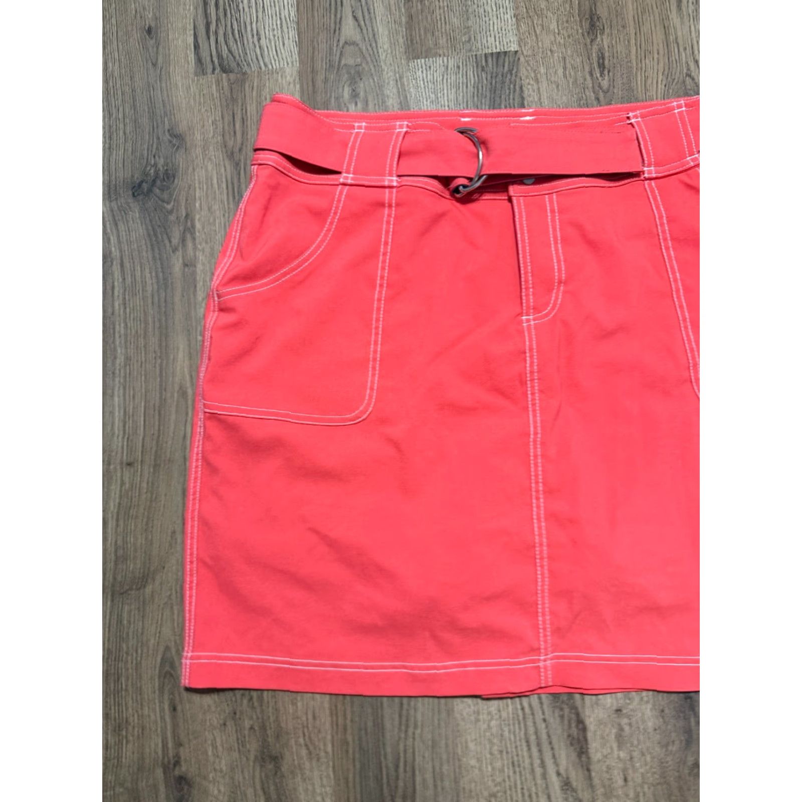 Vintage Jofit Skirt Women’s 12 Orange Mini Pockets Belt, With Belt, Short, Zip, Solid, Casual, Regular, Fall Spring Summer, 12, Womens Size 34" / US 12 / IT 48 - 3 Thumbnail