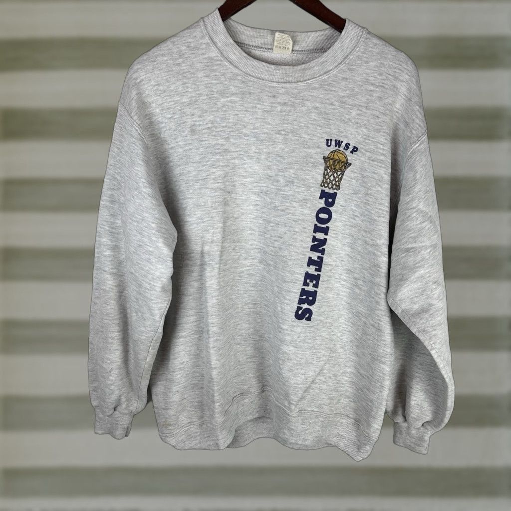 Velva Sheen VINTAGE UWSP Pointers USNA Annapolis Sweater ADULT XL Gray 70s 80s Double Sided Made USA Mens Womens Size US XL / EU 56 / 4 - 1 Thumbnail
