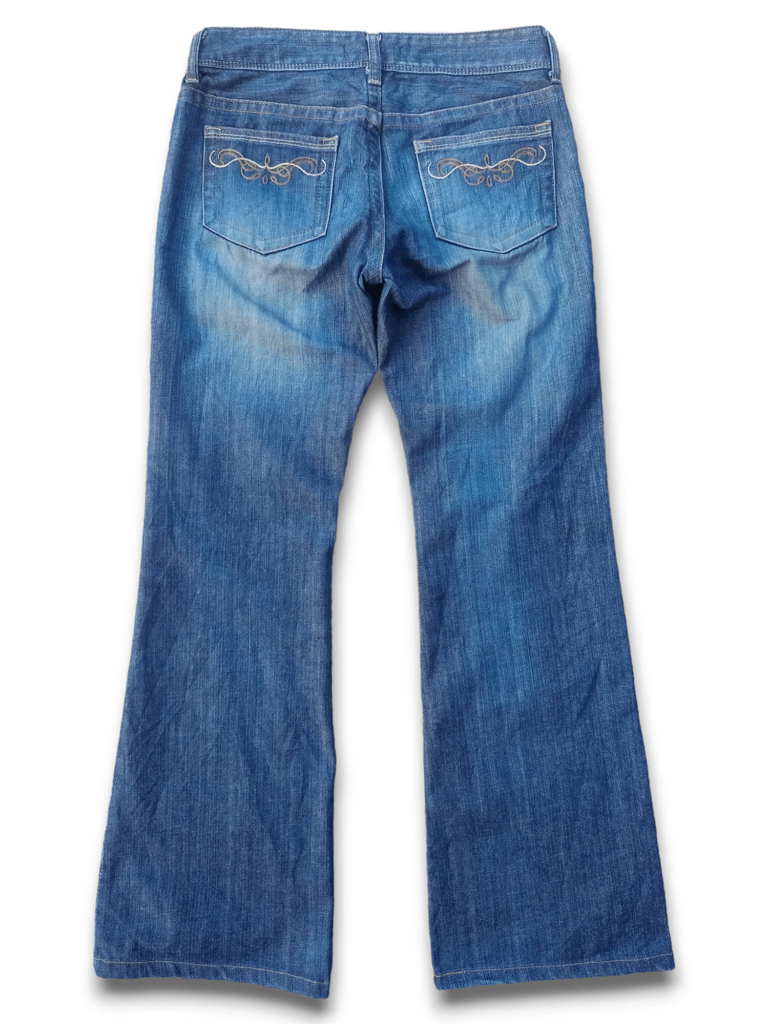 Japanese Brand Vintage Japanese Brand Blue Wash Distressed Flare Jeans Size US 28 / EU 44 - 2 Thumbnail