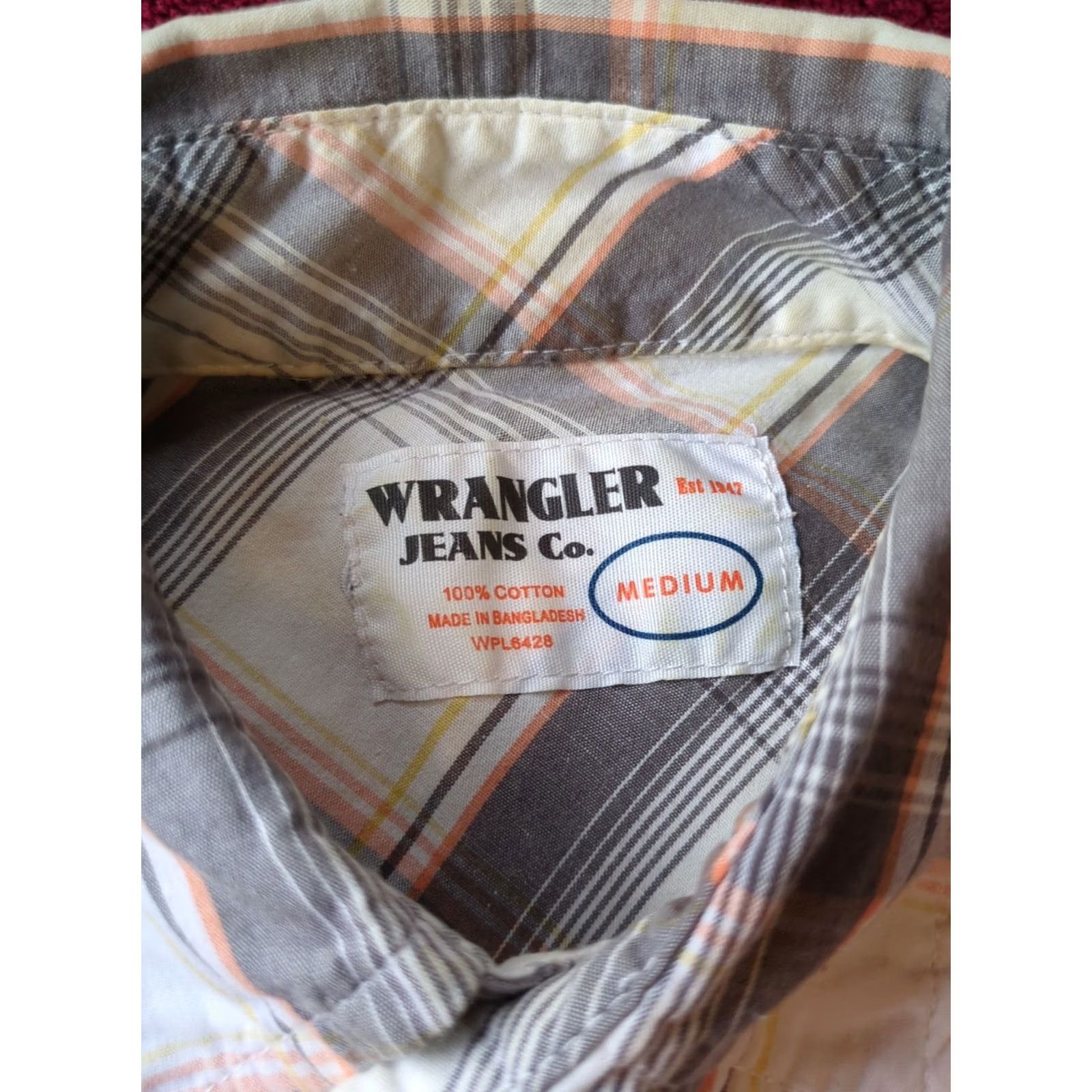 Wrangler Wrangler Men’s Button-Down Plaid Shirts Long Sleeve M Multicolor Shirt Size US M / EU 48-50 / 2 - 2 Thumbnail