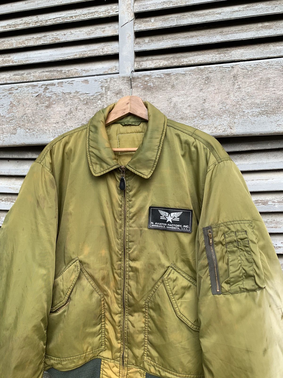 Vintage 🪖VINTAGE THRASHED MA-1 MAN INTERMEDIATE BOMBER JACKET Size US M / EU 48-50 / 2 - 6 Thumbnail