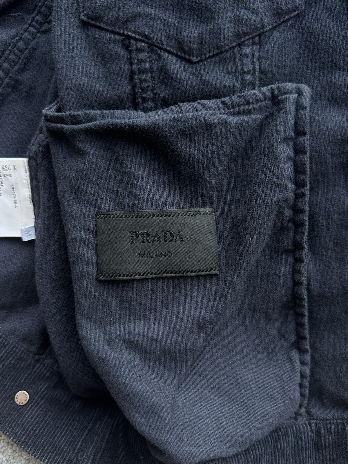 Prada Prada Navy Corduroy Trucker Jacket Size US M / EU 48-50 / 2 - 7 Thumbnail