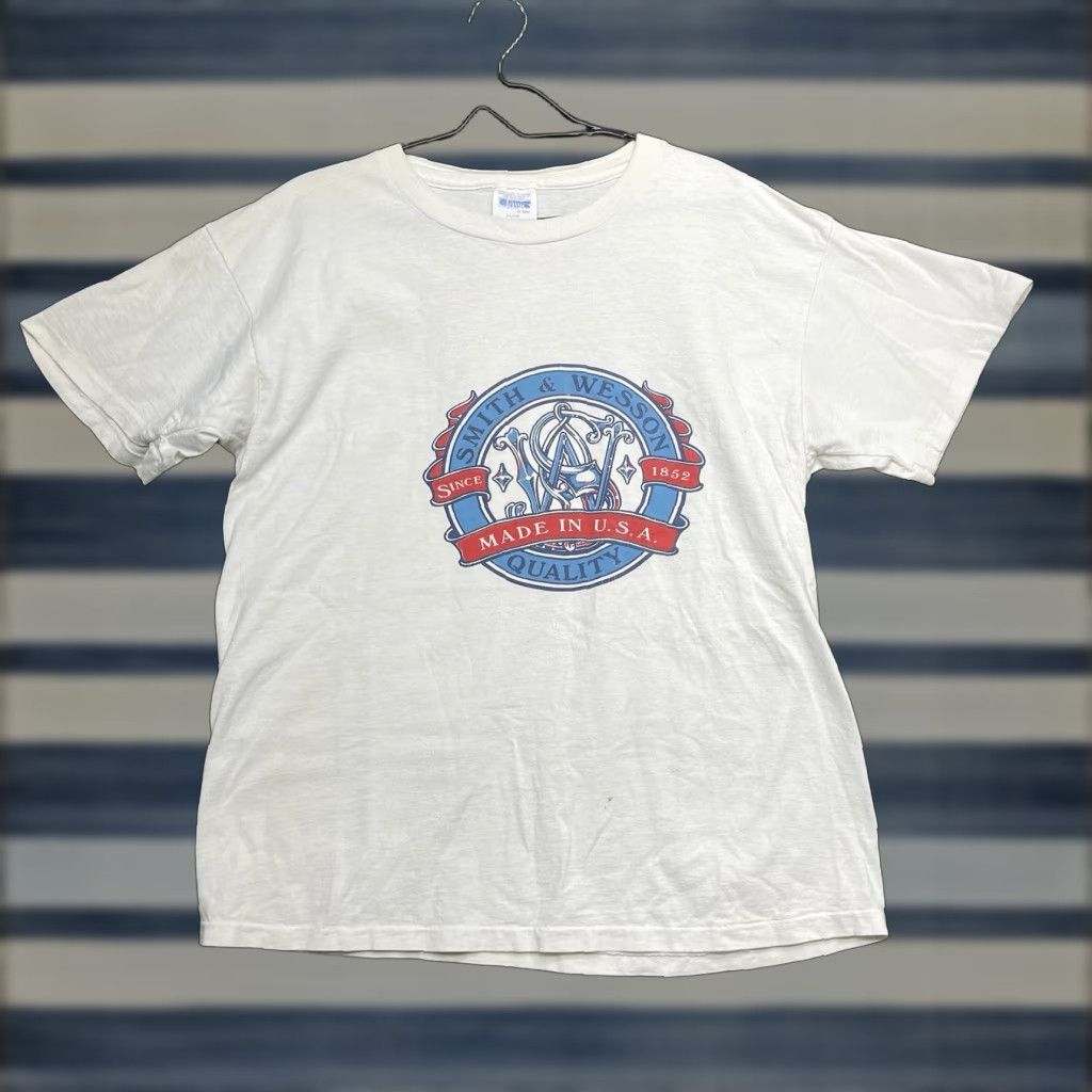 Vintage VINTAGE Smith & Wesson Shirt Mens XL White USA Made 90s Single Stitch Guns y2k Size US XL / EU 56 / 4 - 1 Thumbnail