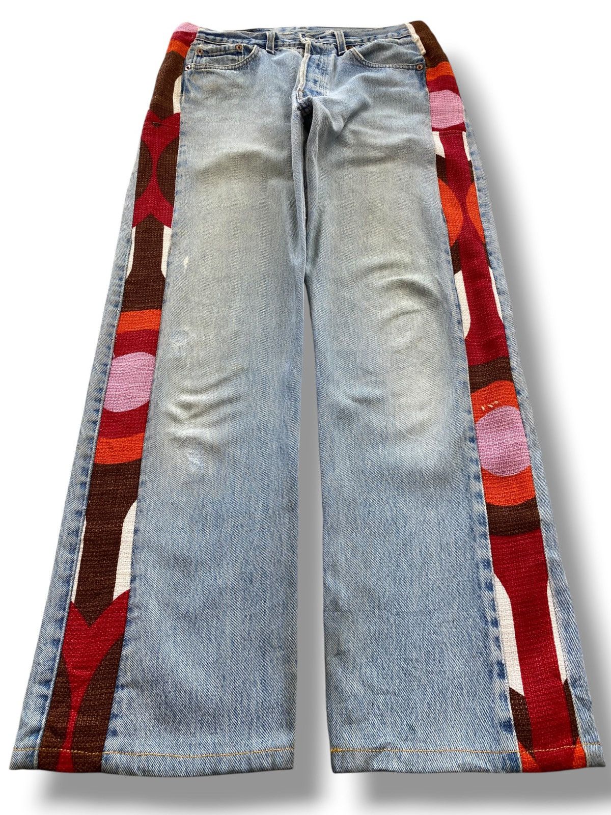 Levi's Levi’s Light Wash Abstract Lines Style Straight Leg Jeans Size US 30 / EU 46 - 1 Thumbnail