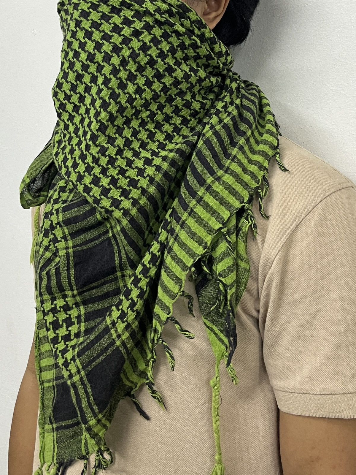 If Six Was Nine Green Keffiyeh Scarf Raf Simons Undercover Junya Style Size ONE SIZE - 8 Thumbnail