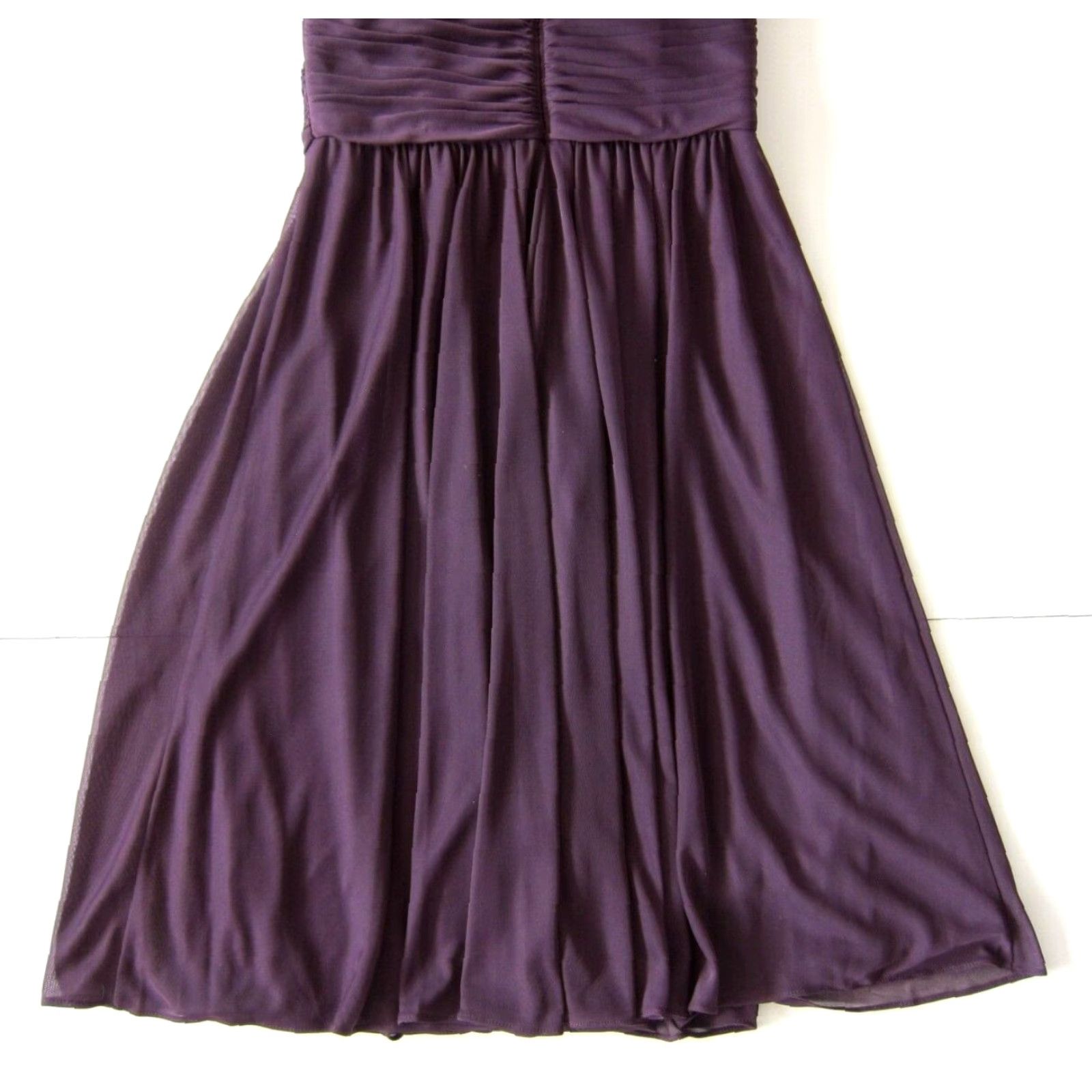 Vintage VINTAGE David's Bridal Eggplant Purple Sleeveless Ruched Empire Bridal Party Dress 0 Size XS / US 0-2 / IT 36-38 - 7 Thumbnail