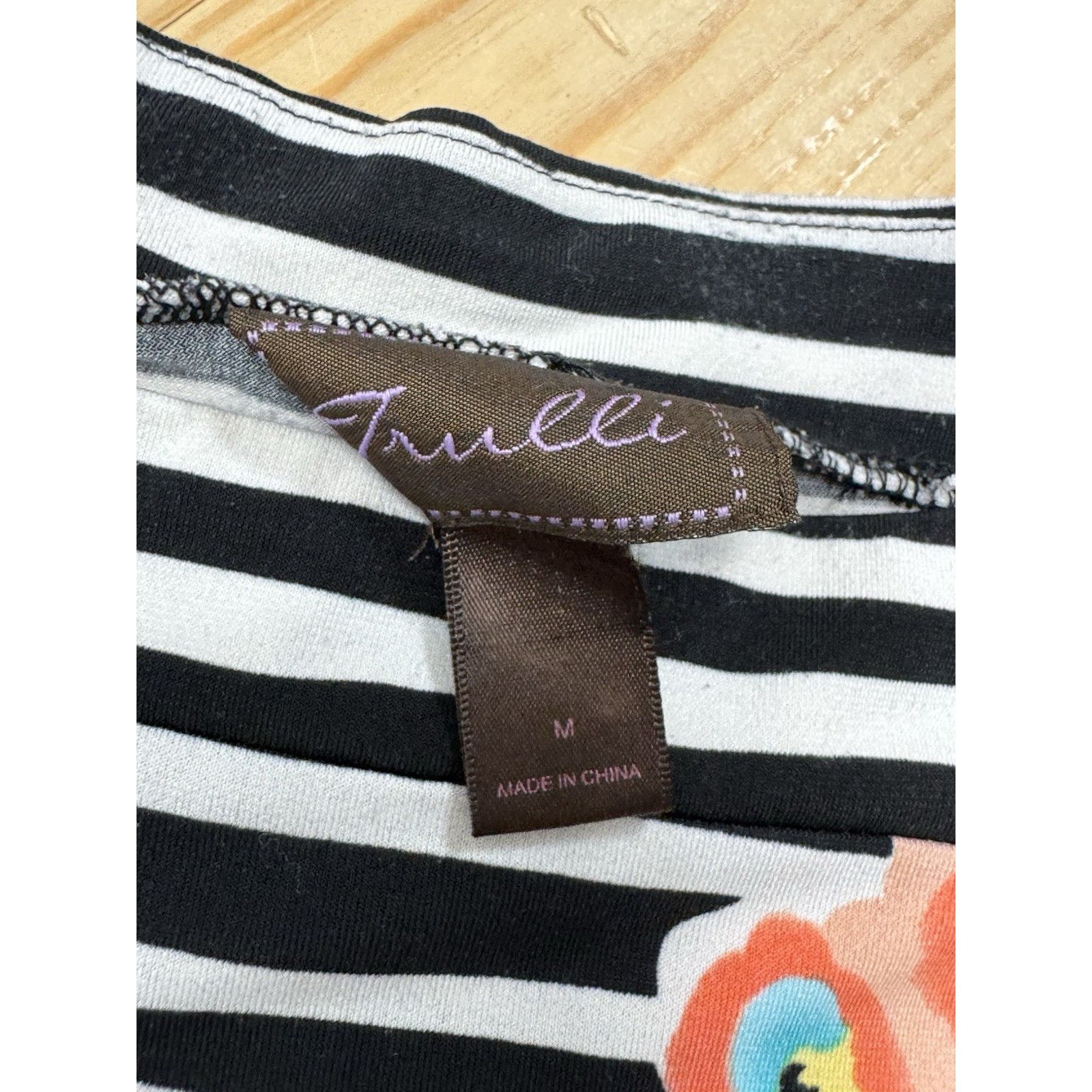 Other Trulli Floral Striped Top Blouse Women’s Size M Size M / US 6-8 / IT 42-44 - 6 Thumbnail