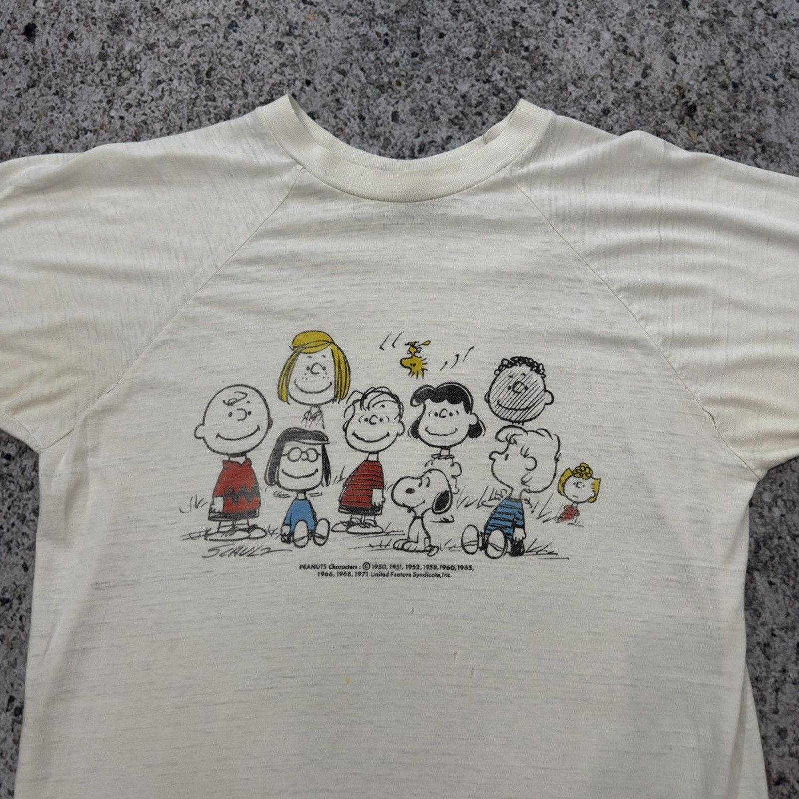 Vintage 70s Thrashed Distressed Paper Thin Peanuts Tee ERD Grunge Size US L / EU 52-54 / 3 - 3 Thumbnail