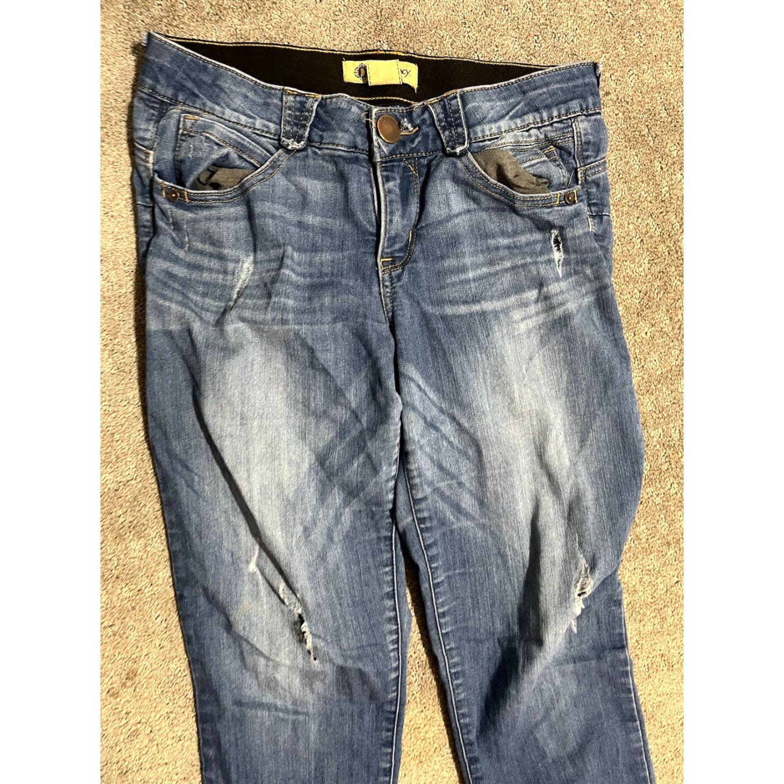 Vintage DEMOCRACY Jeans Skinny Pants Sz 6 Blue Ab Technology Pockets Cotton Stretch Twill Women Regular Rise 26.5" Inseam 26.5" Vintage: No Size 28" / US 6 / IT 42 - 2 Thumbnail