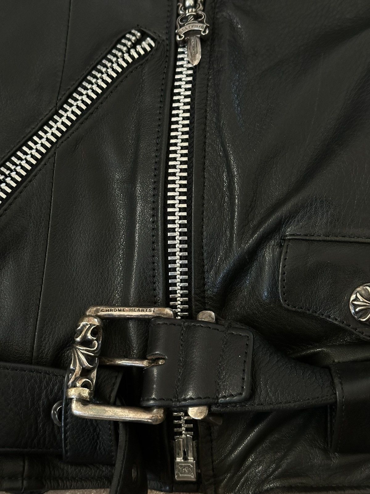 Chrome Hearts Chrome Hearts JJ Dean Biker Leather Jacket 925 Silver Size US S / EU 44-46 / 1 - 8 Thumbnail