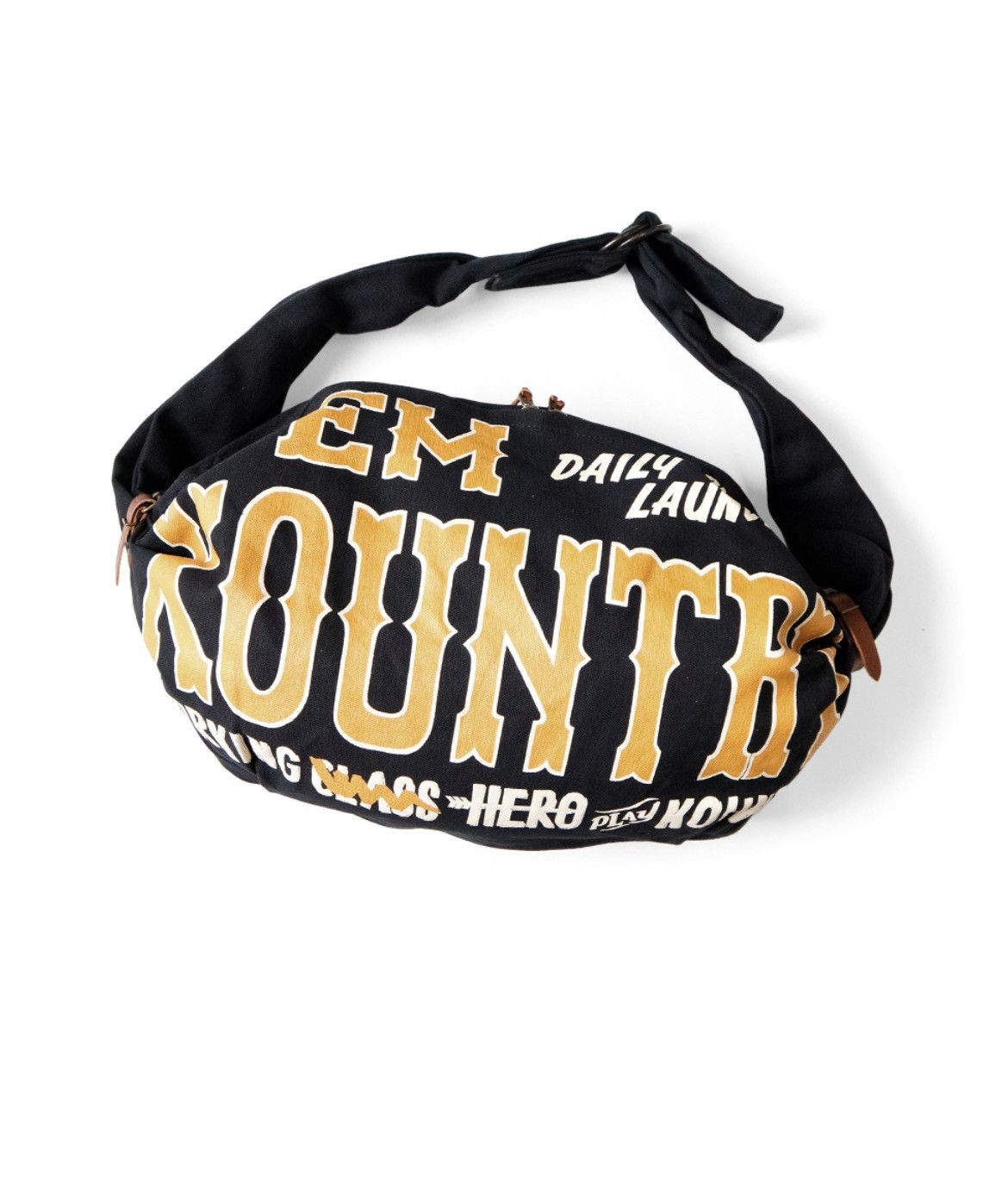 image of Kapital No. 6 Canvas Snuffkin Bag Kountrypt in Black, Men's