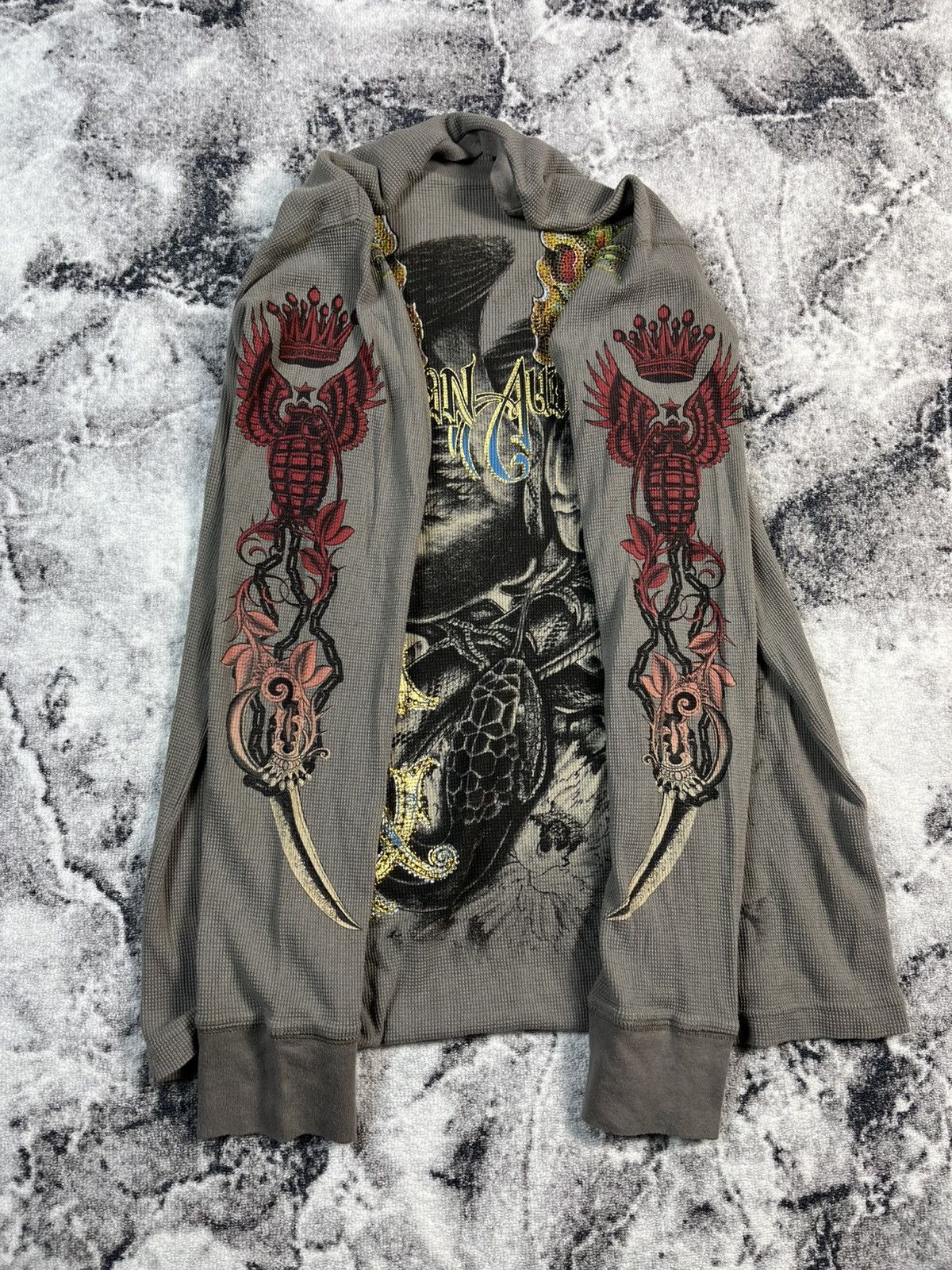 Christian Audigier Christian Audigier Skull Roses Graphic Long Sleeve L Size US L / EU 52-54 / 3 - 10 Thumbnail
