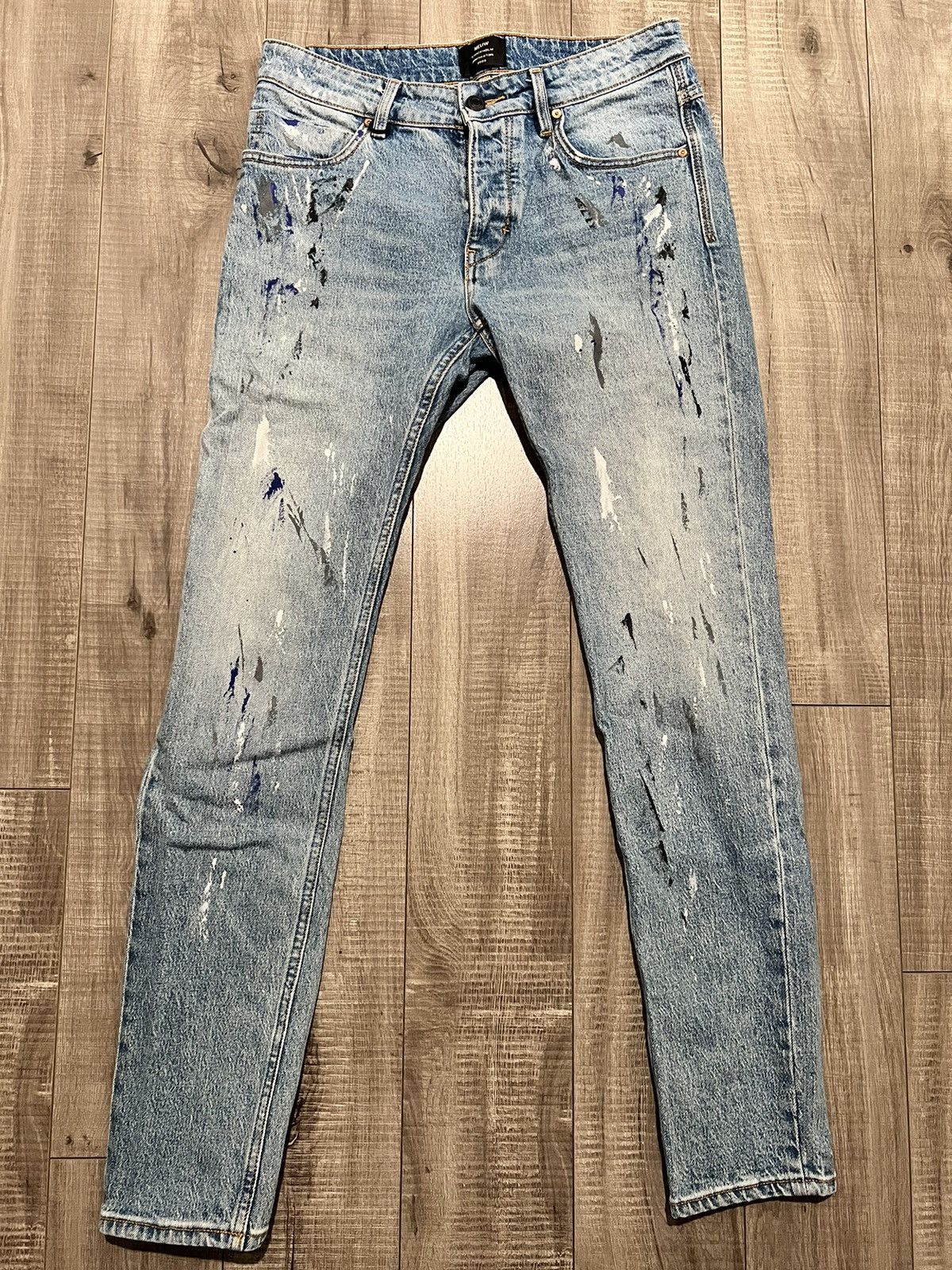 image of Neuw Iggy Jeans Paint Splattered in Blue, Men's (Size 32)