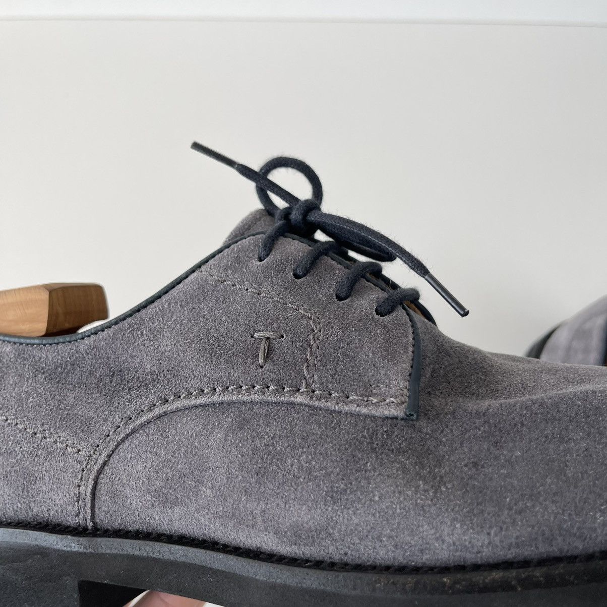 Tod's Tod’s Suede Derby Light Nubuk Oxford Shoes Light Blue Italy Size US 10 / EU 43 - 7 Thumbnail