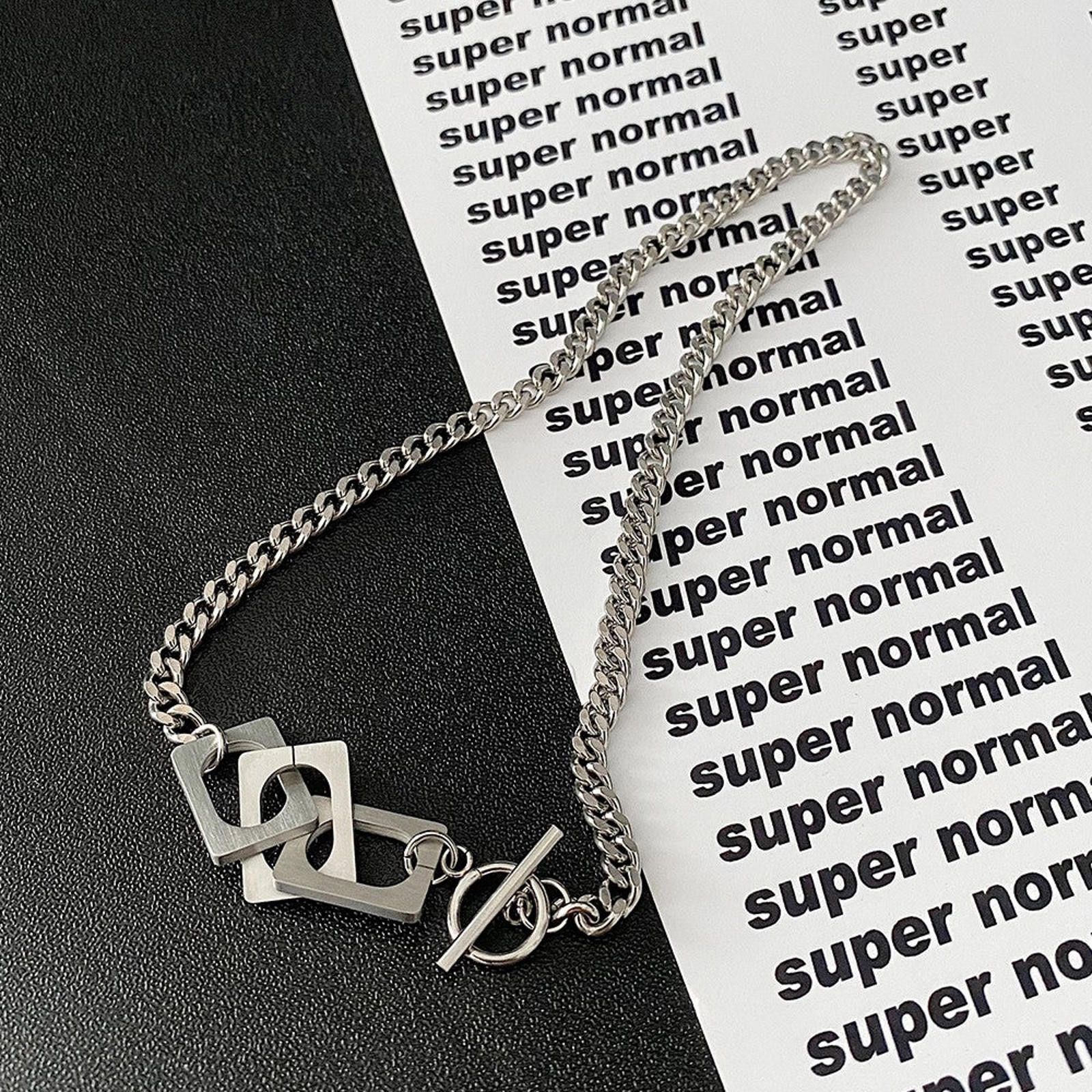 Vintage OT Buckle Chain – Titanium Steel Collar Necklace Size ONE SIZE - 4 Thumbnail