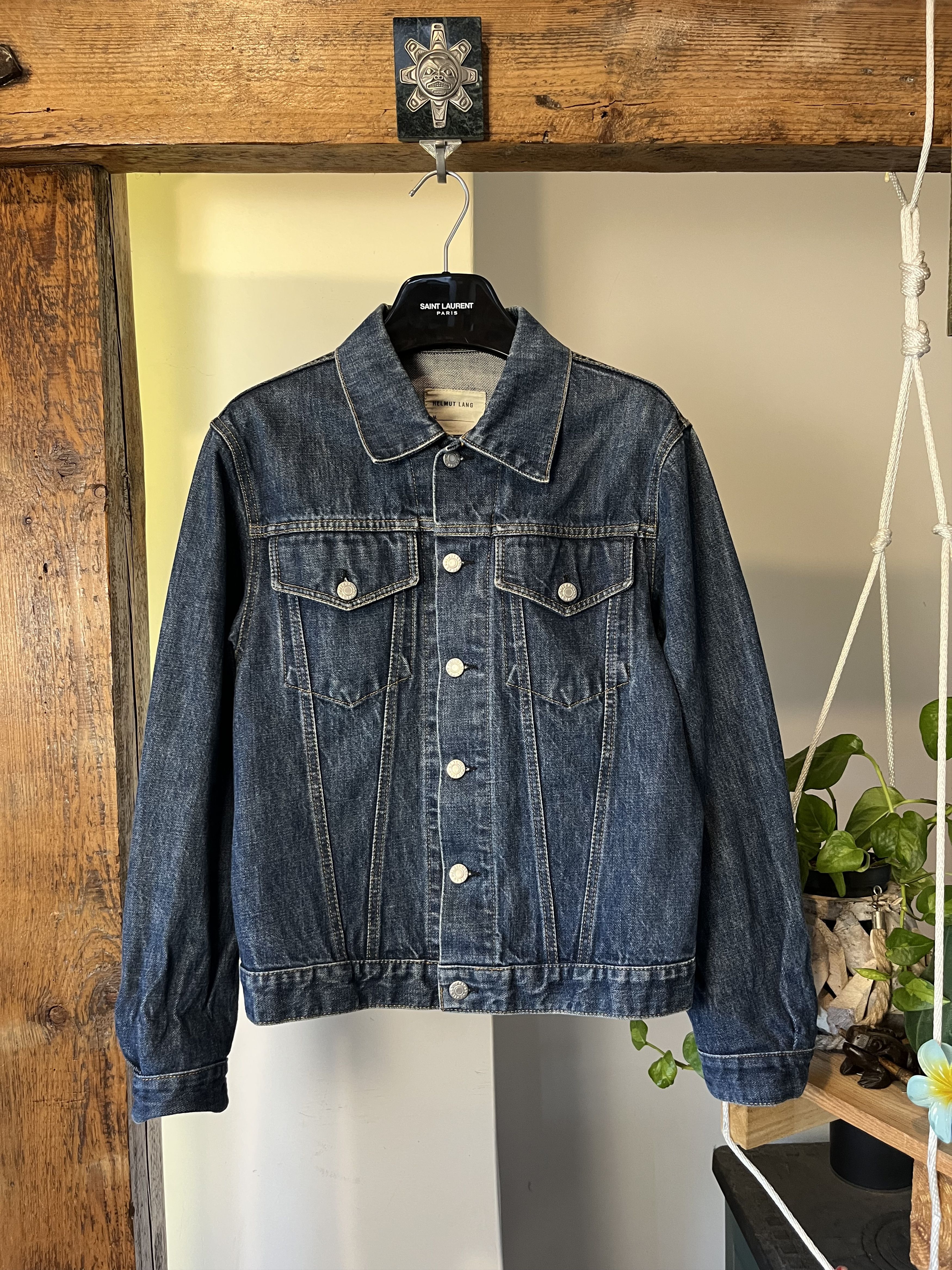 Helmut Lang × Vintage Vintage Helmut Lang Denim Trucker Jacket Made In Italy Size US S / EU 44-46 / 1 - 1 Thumbnail
