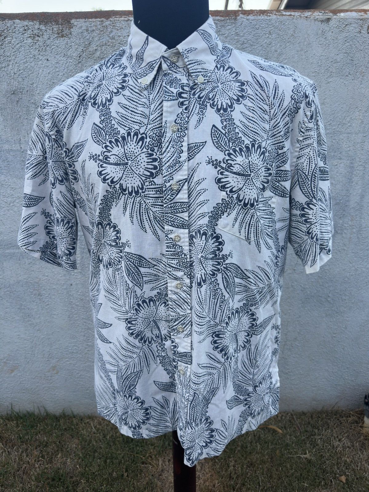 Reyn Spooner PreOwned Reyn Spooner Classic White/Blue Hawaiian Men's M Size US M / EU 48-50 / 2 - 1 Thumbnail