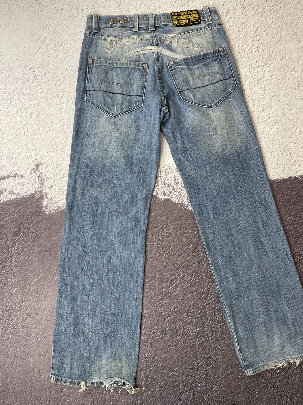 G-Star G-Star Raw vintage Elwood big logo distressed denim jeans Size US 31 - 11 Thumbnail