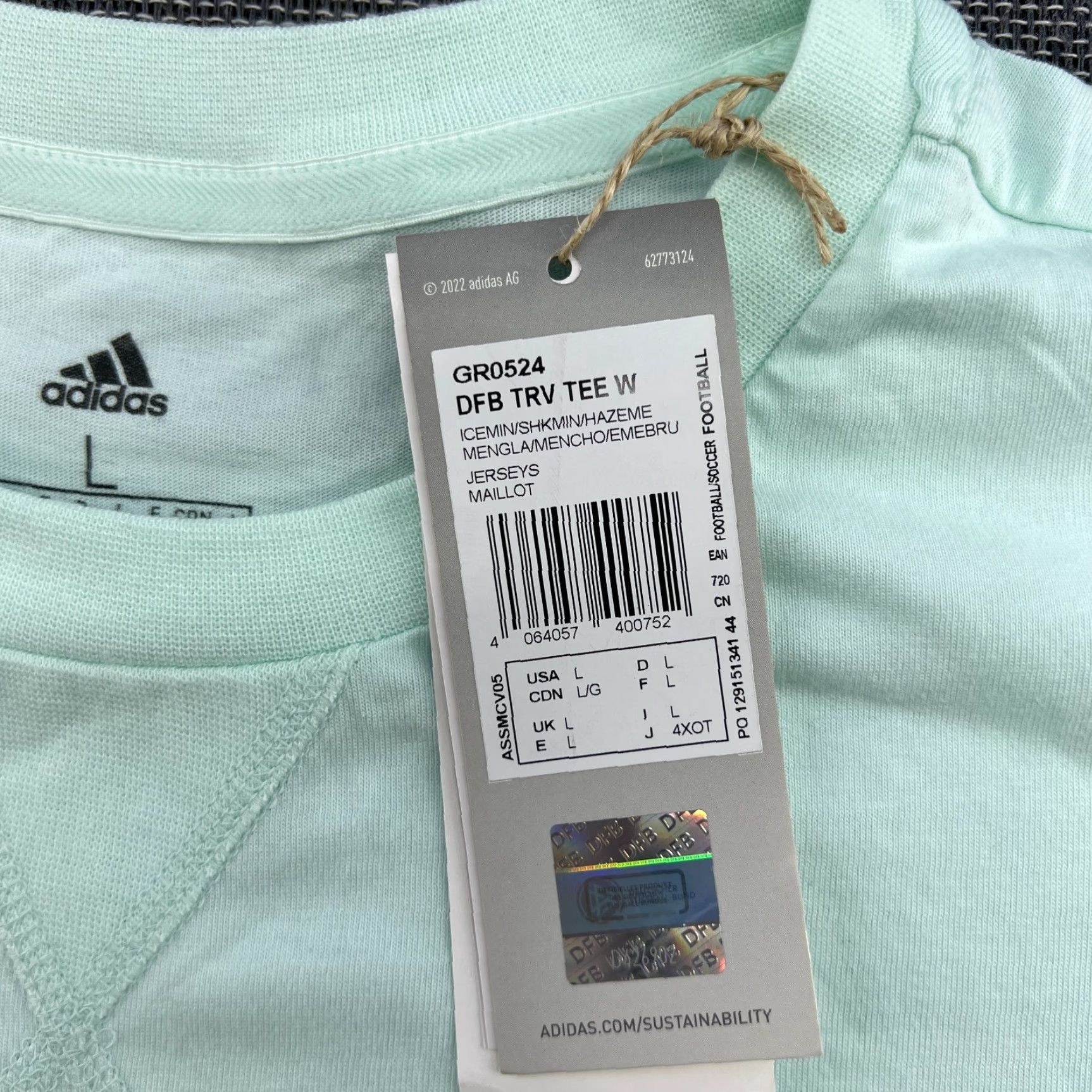 Adidas Germany 2022 Adidas Teal V Neck Womens T-Shirt Large Football Soccer Jersey Shirts Ladies ML size L Size L / US 10 / IT 46 - 5 Thumbnail