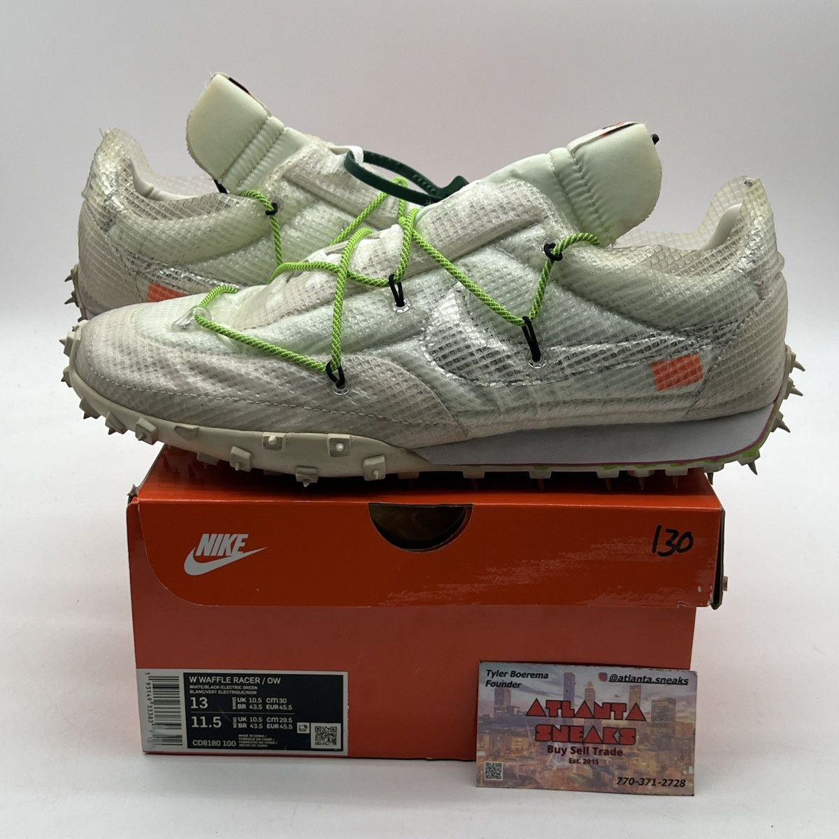 Nike Off white x Wmns waffle racer electric green Size US 13 / EU 46 - 1 Thumbnail