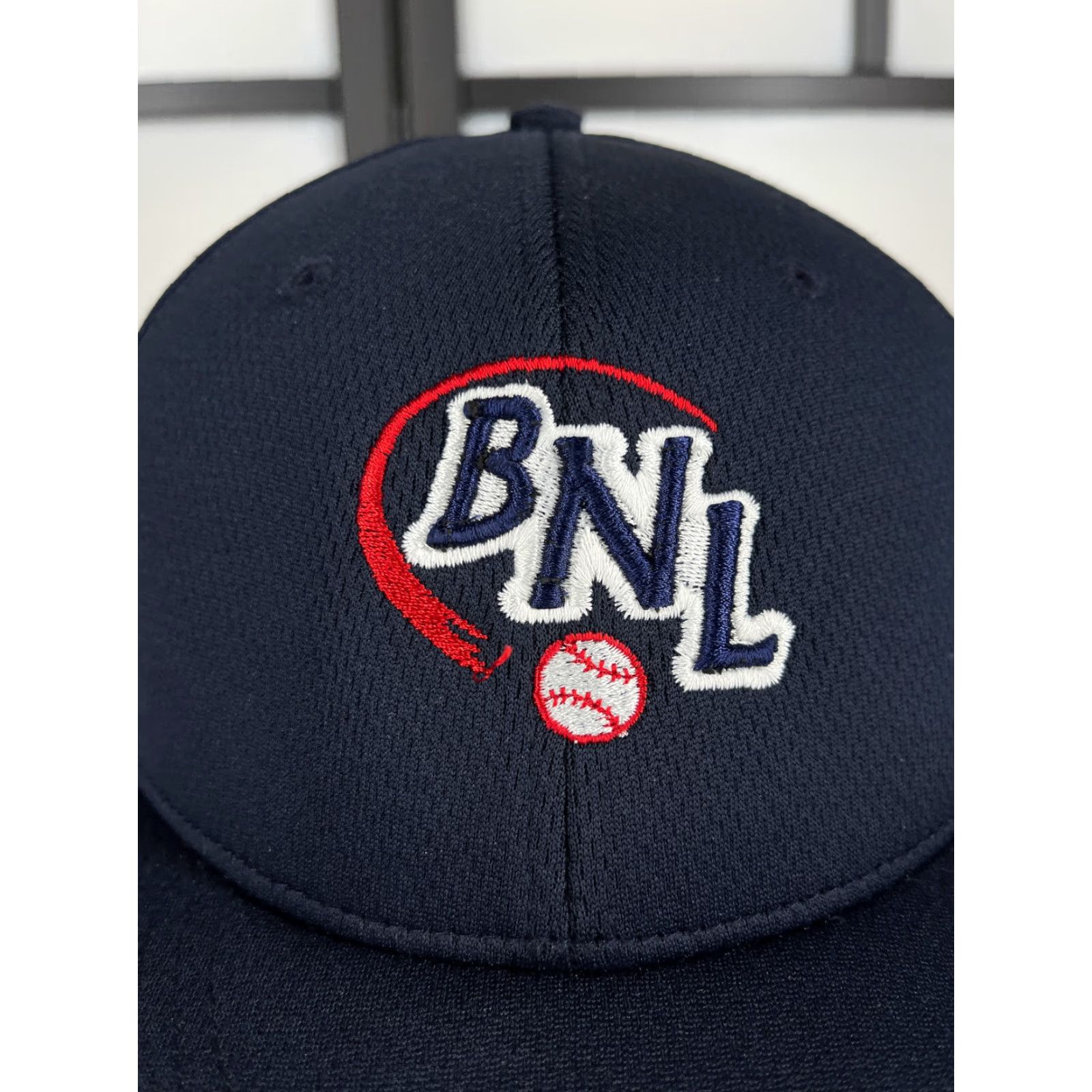 Vintage Richardson BNL Hat Cap Fitted Adult Medium Blue Baseball Polyester Mens Baseball Cap Adjustable UK USA Logo 1990s Size ONE SIZE - 2 Thumbnail