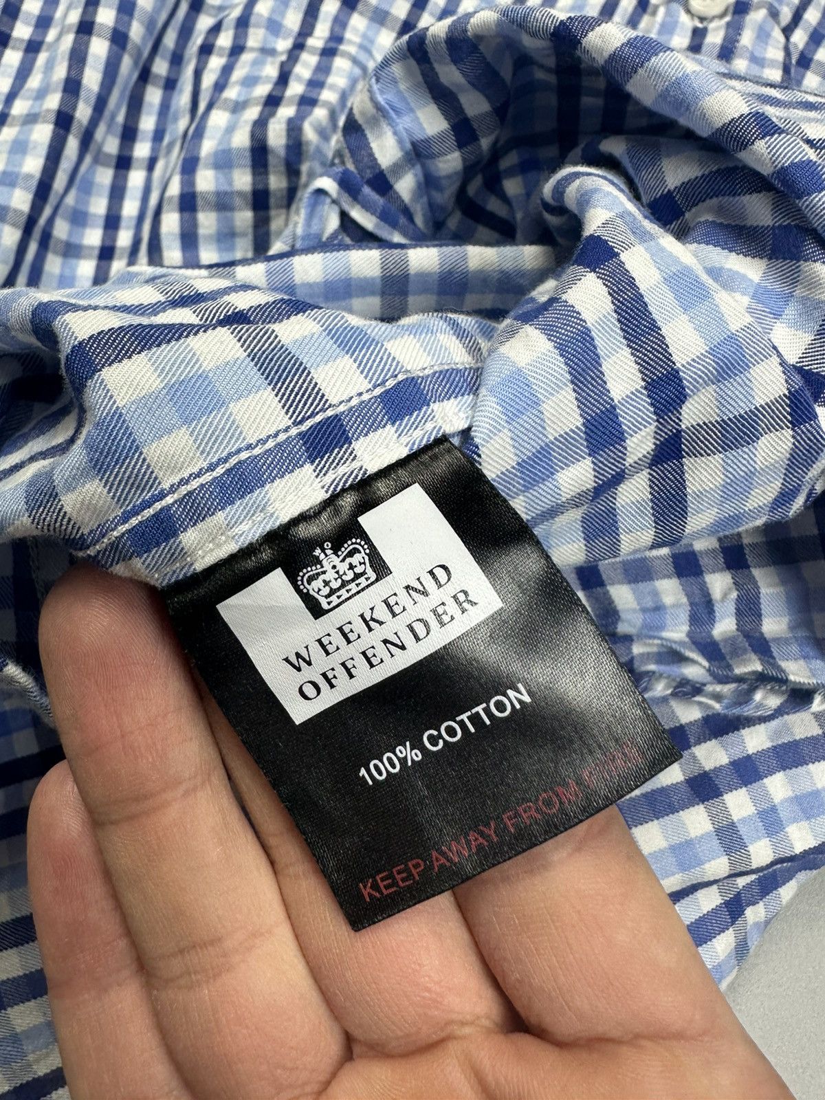 Weekend Offender Weekend Offender Checkered Cotton Button Shirt L-XL Size US XL / EU 56 / 4 - 4 Thumbnail
